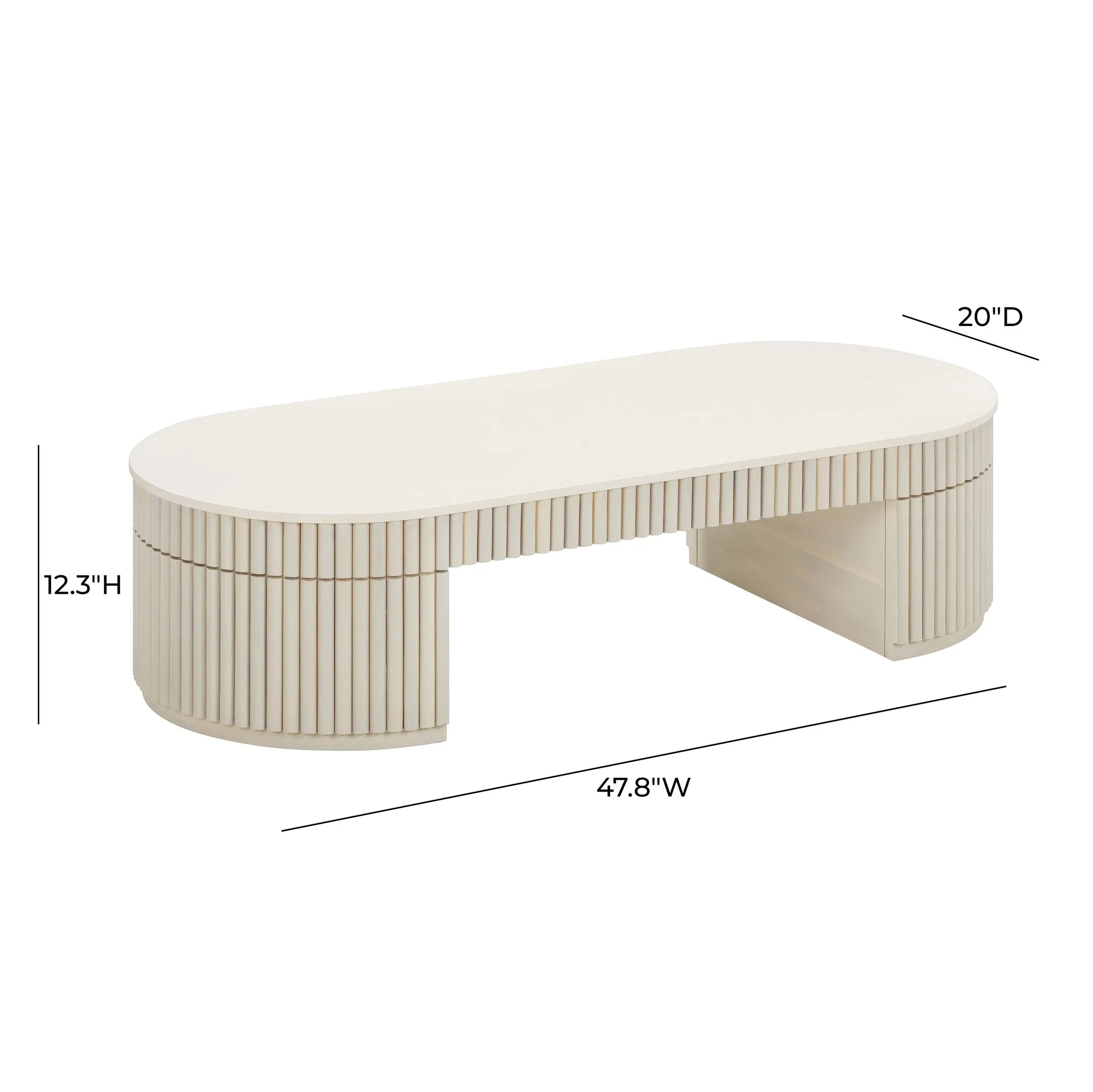 Bella Cream Oval Coffee Table - Image 7