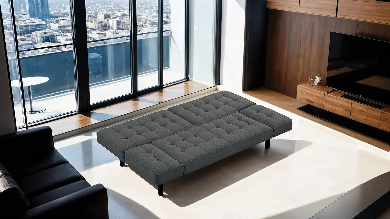Bellevue Futon Sofa, Dark Gray - Image 3