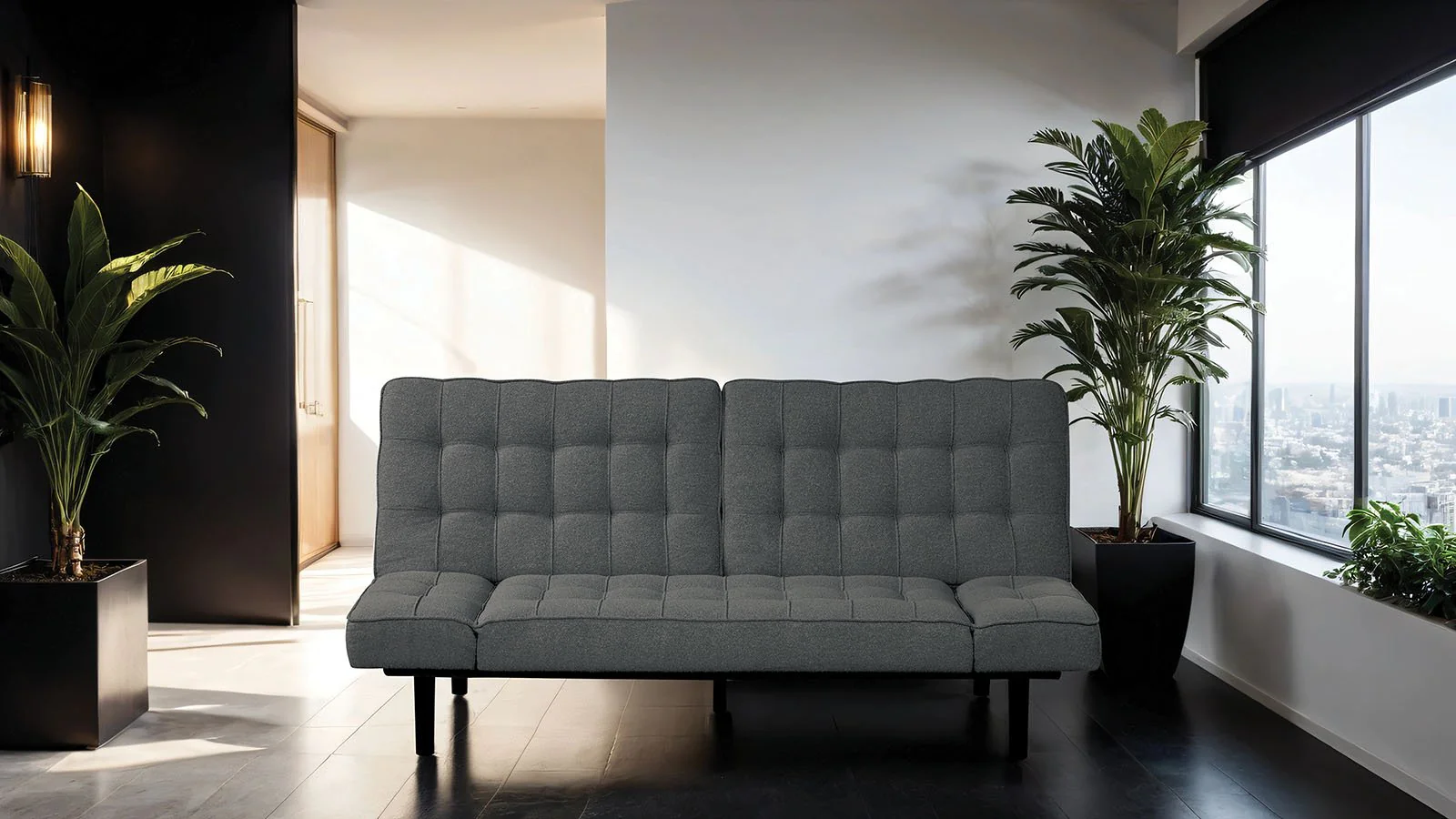 Bellevue Futon Sofa, Dark Gray - Image 4