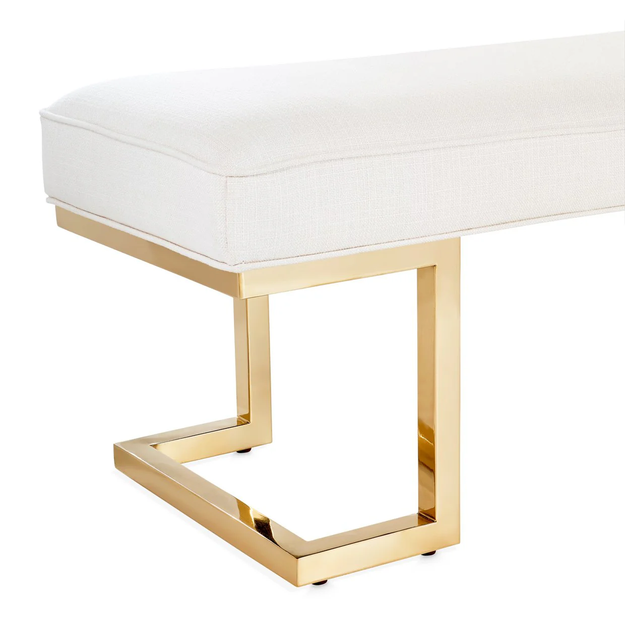Belmont Place Bed Bench - Cream/Bright Gold - Image 4