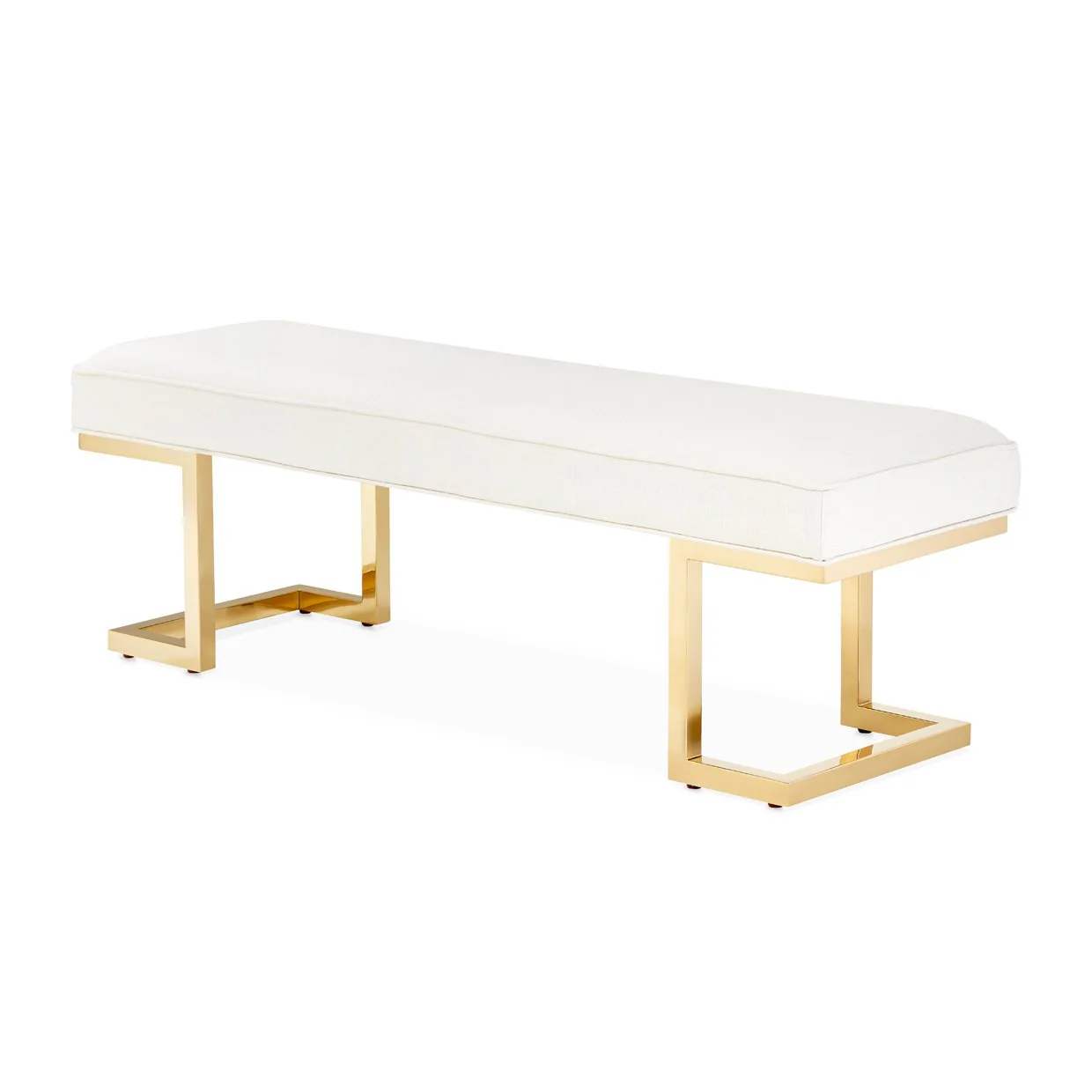Belmont Place Bed Bench - Cream/Bright Gold - Image 8