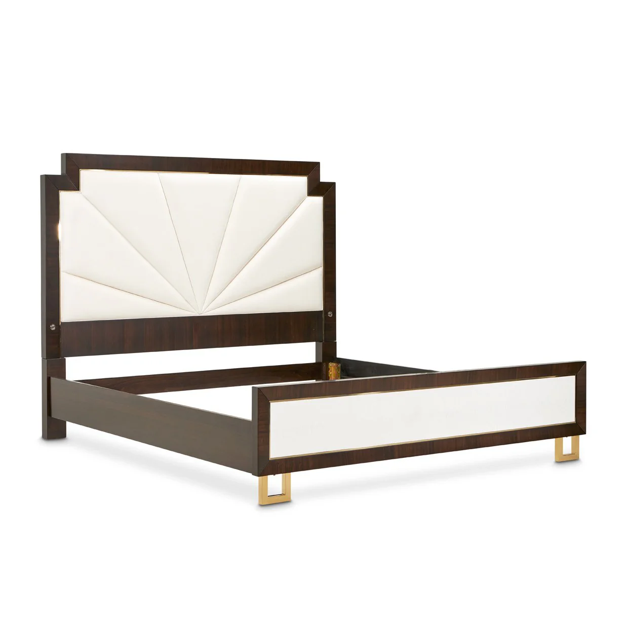 Belmont Place Eastern King Upholstered Bed - Cream/Espresso - Image 3