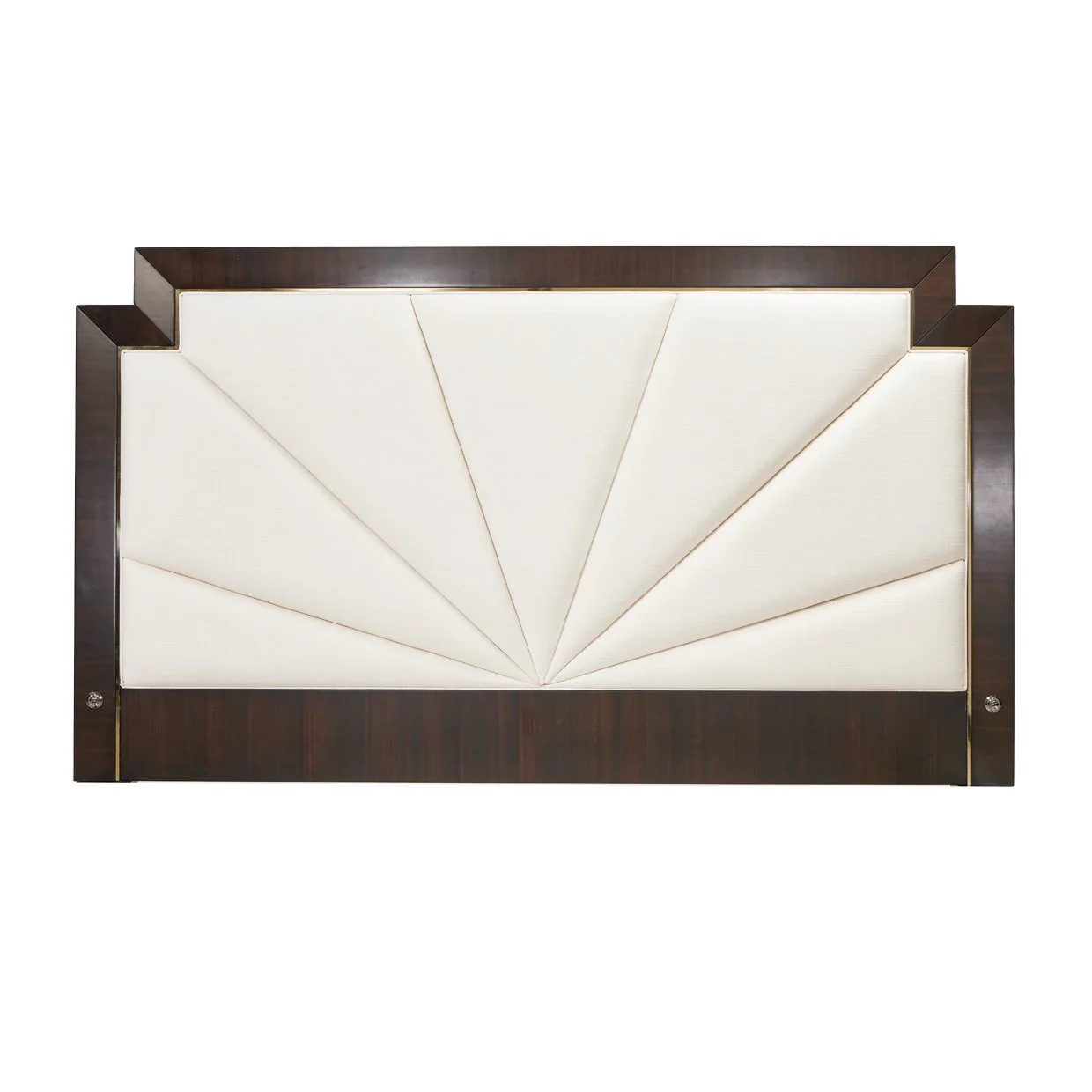 Belmont Place Eastern King Upholstered Bed - Cream/Espresso - Image 4