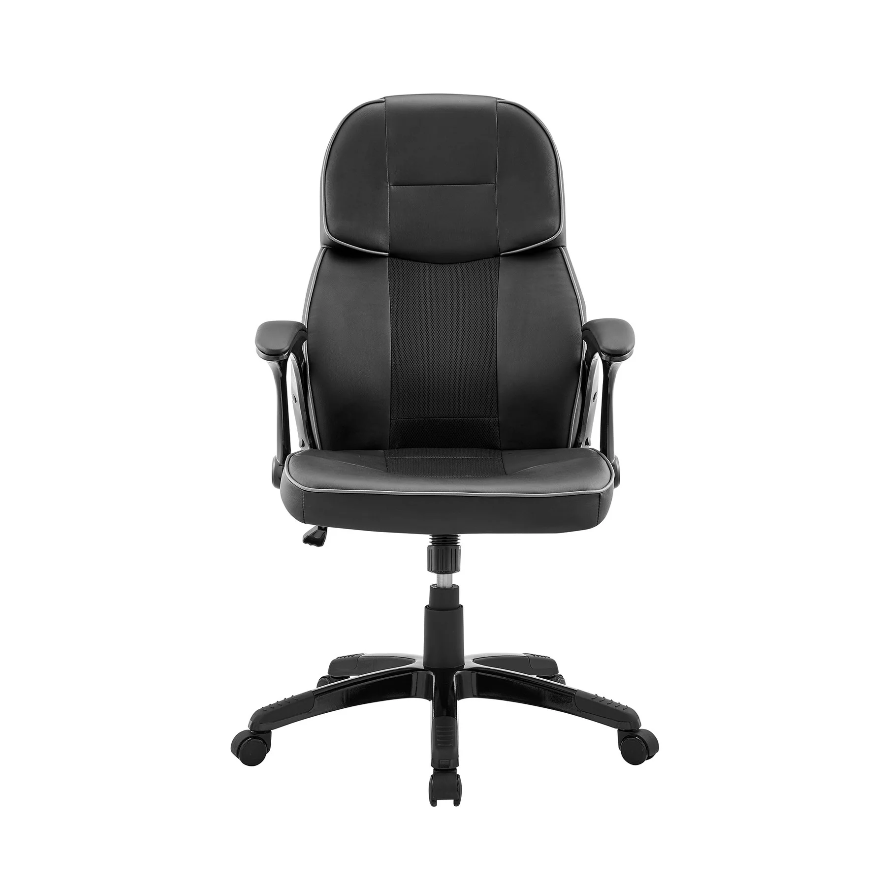 Bender Adjustable Racing Gaming Chair in Black Faux Leather with Dark Gray Accents - Image 2