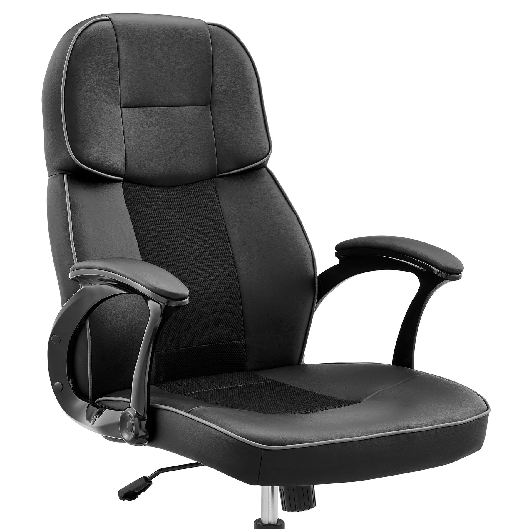 Bender Adjustable Racing Gaming Chair in Black Faux Leather with Dark Gray Accents - Image 6