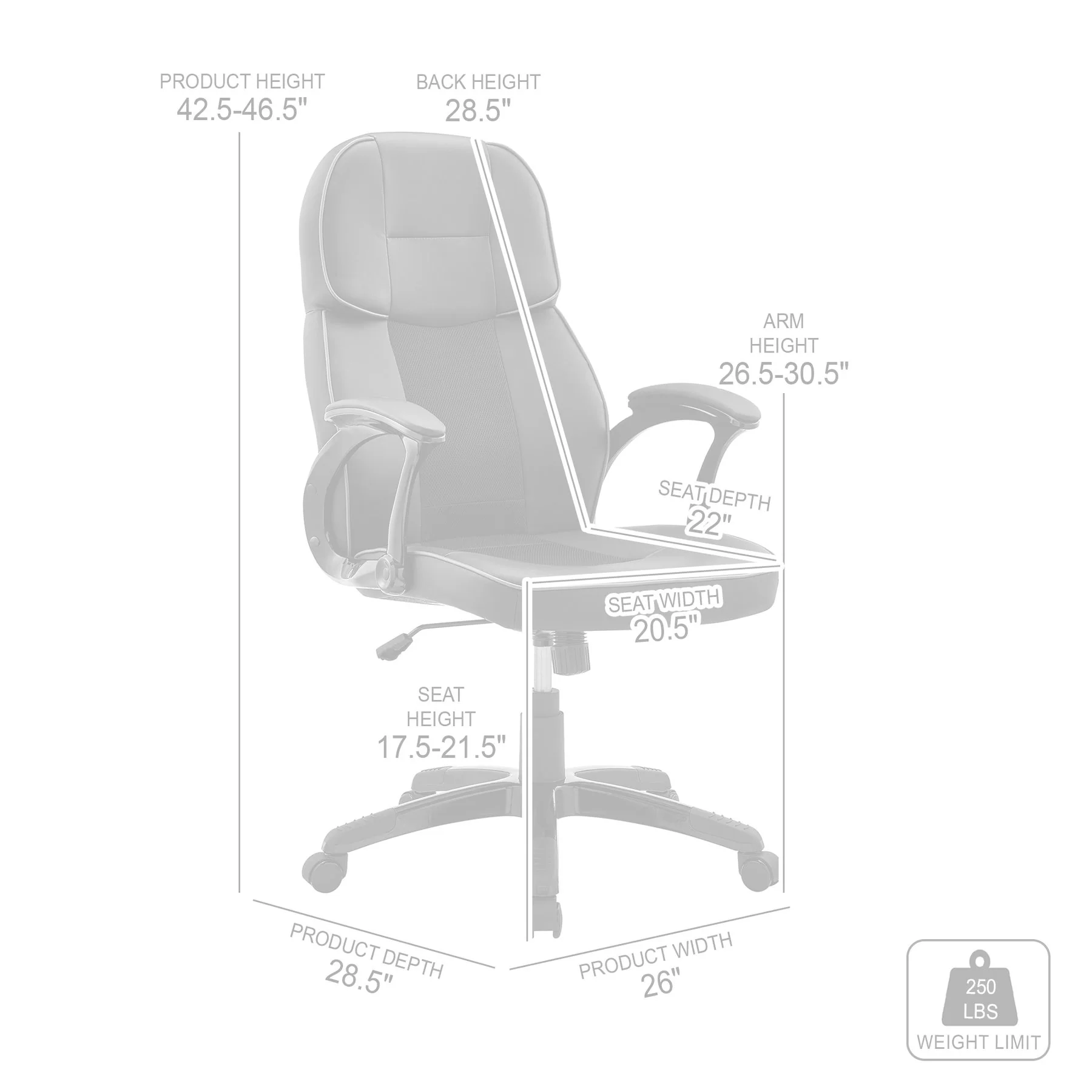 Bender Adjustable Racing Gaming Chair in Black Faux Leather with Red Accents - Image 8