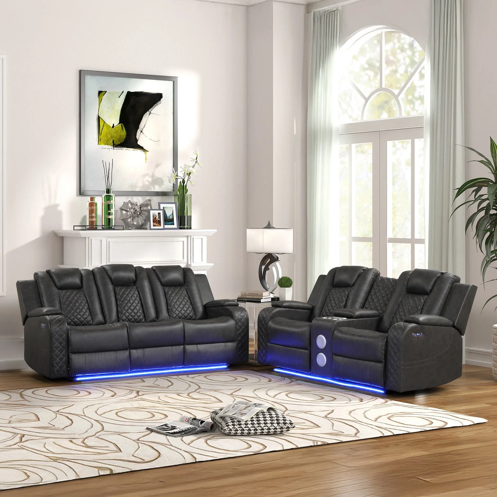 Benz 2PC Living Room Set Gray - Image 20