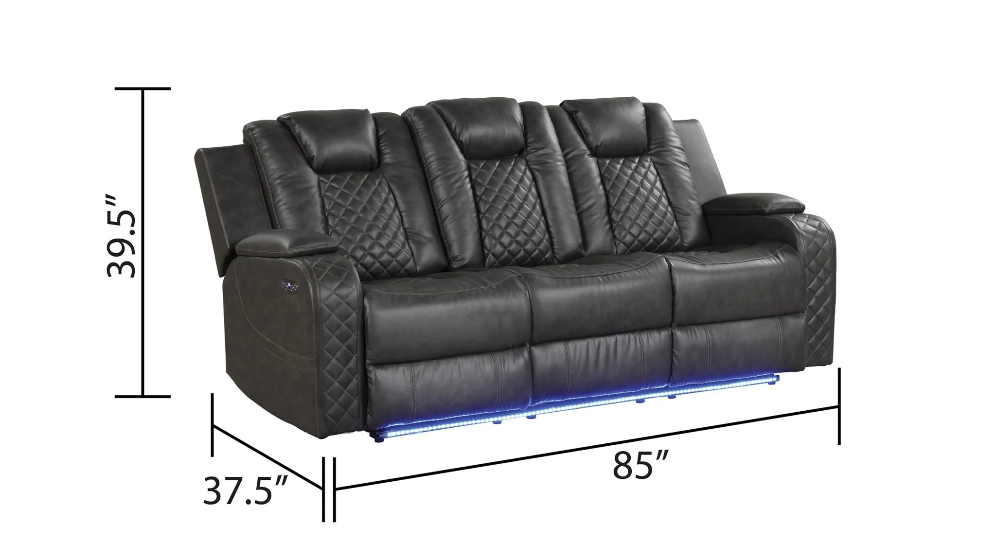 Benz 3 PC Living Room Set Gray - Image 3