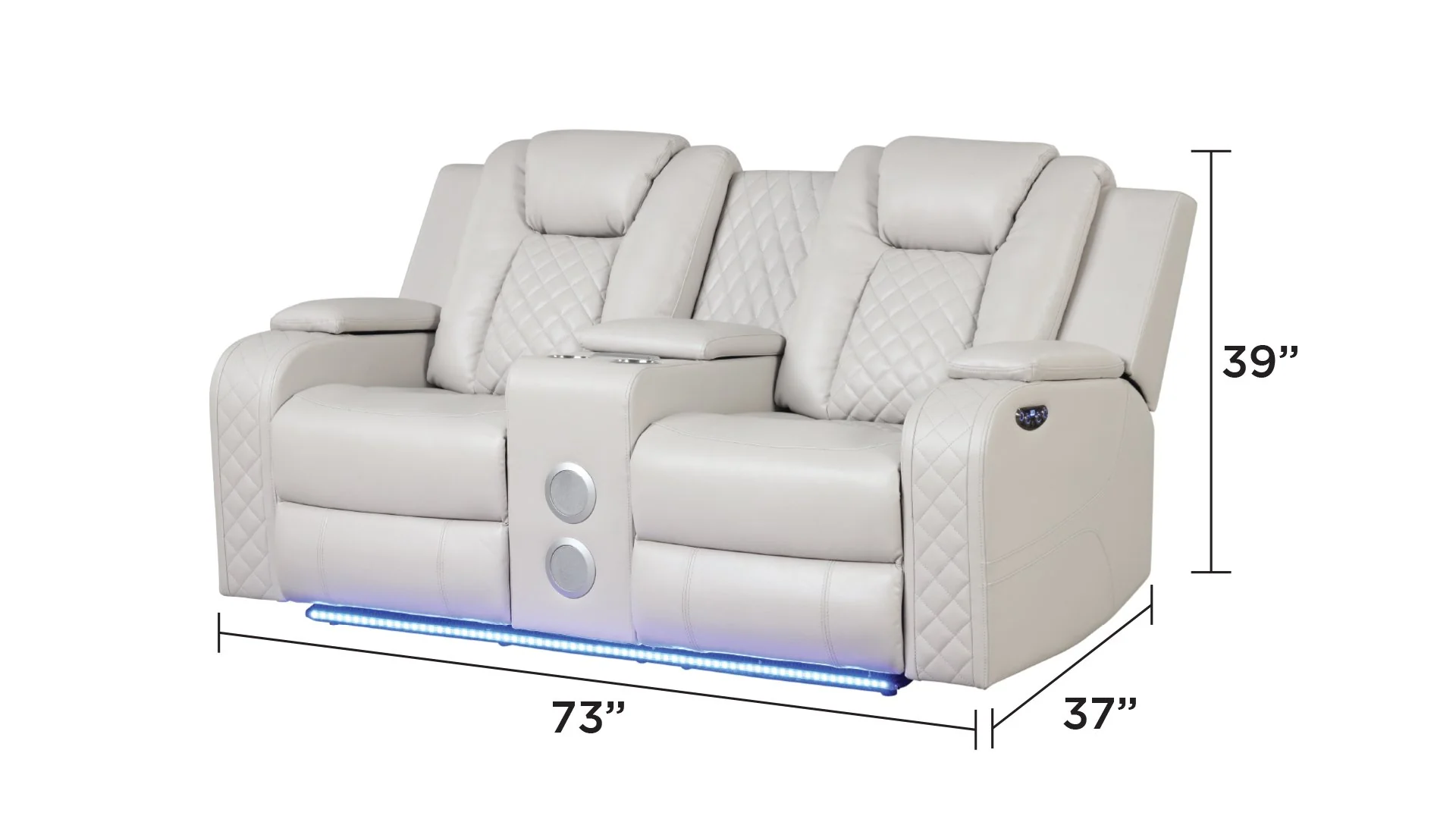 Benz 3 PC Living Room Set Ice - Image 9