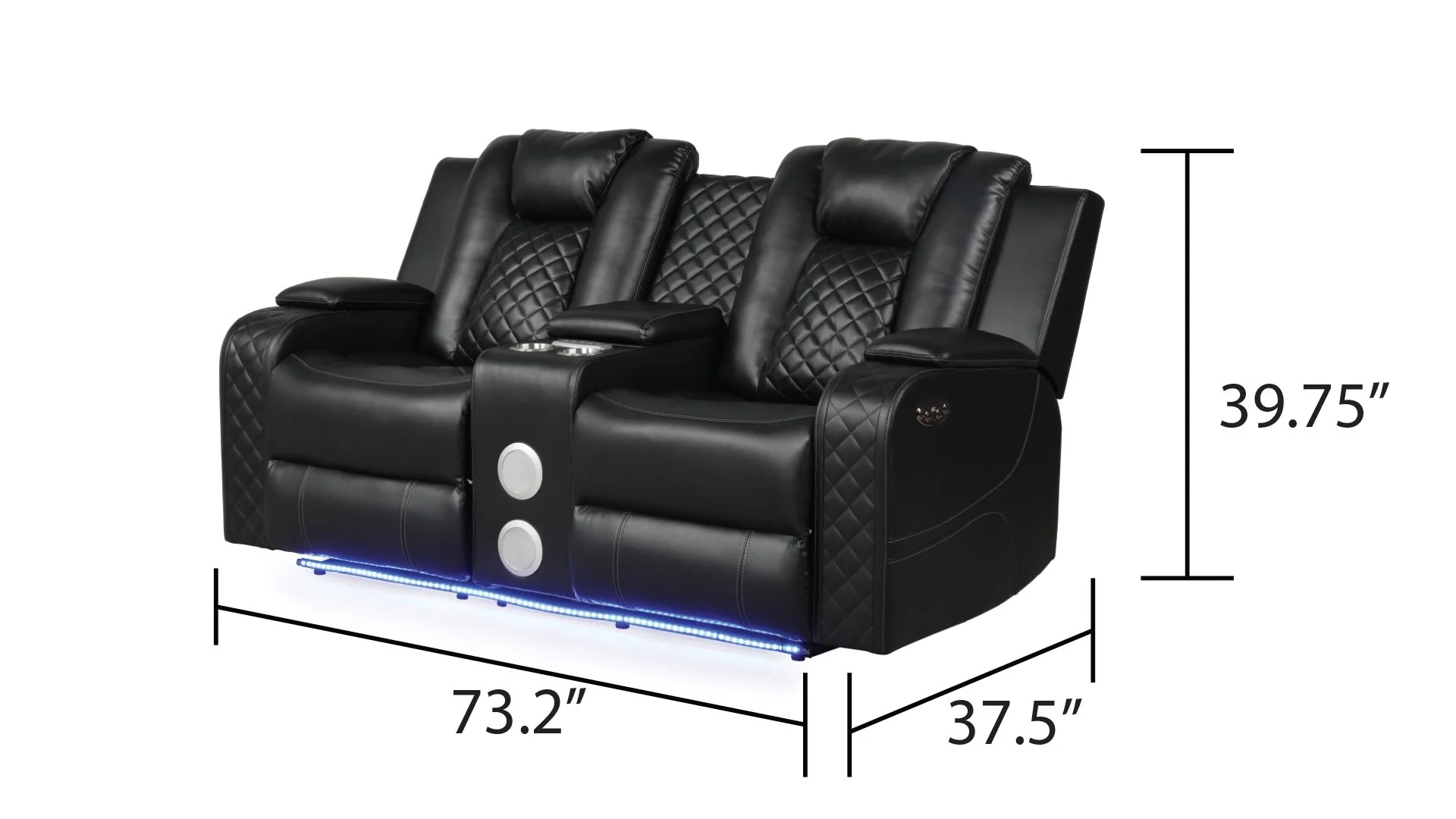 Benz Loveseat Black - Image 2