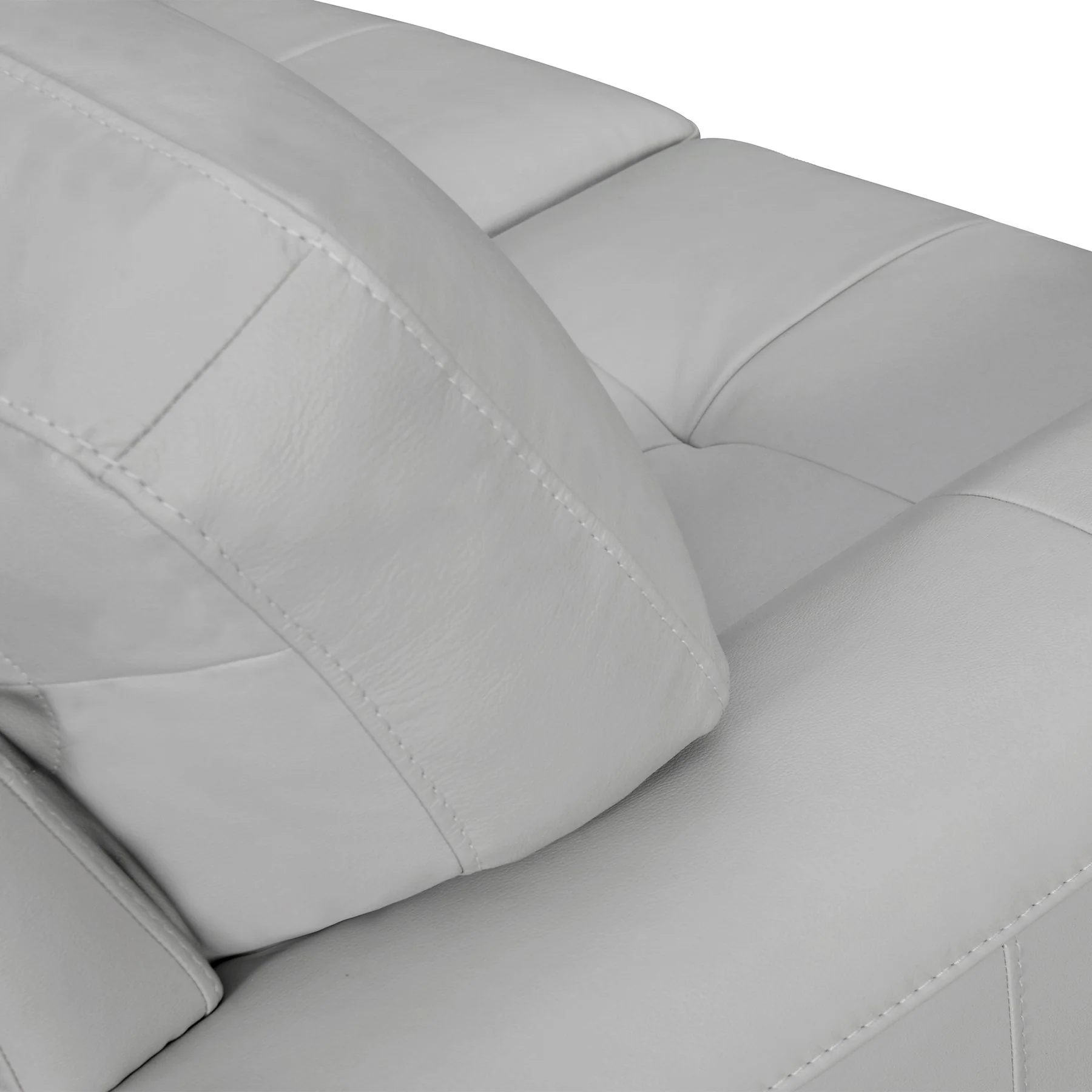 Bergen 87" Dove Gray Genuine Leather Square Arm Sofa - Image 5