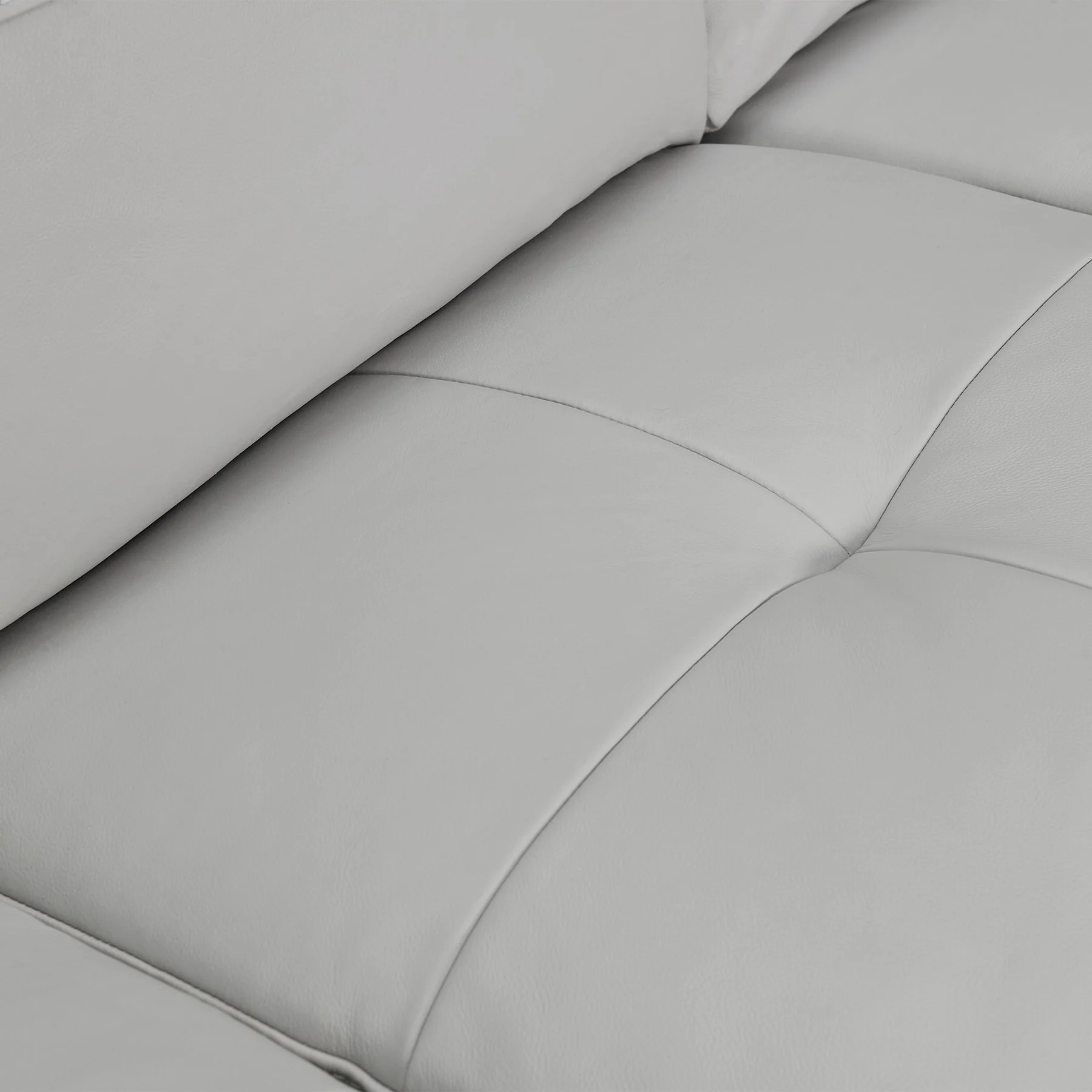 Bergen 87" Dove Gray Genuine Leather Square Arm Sofa - Image 6
