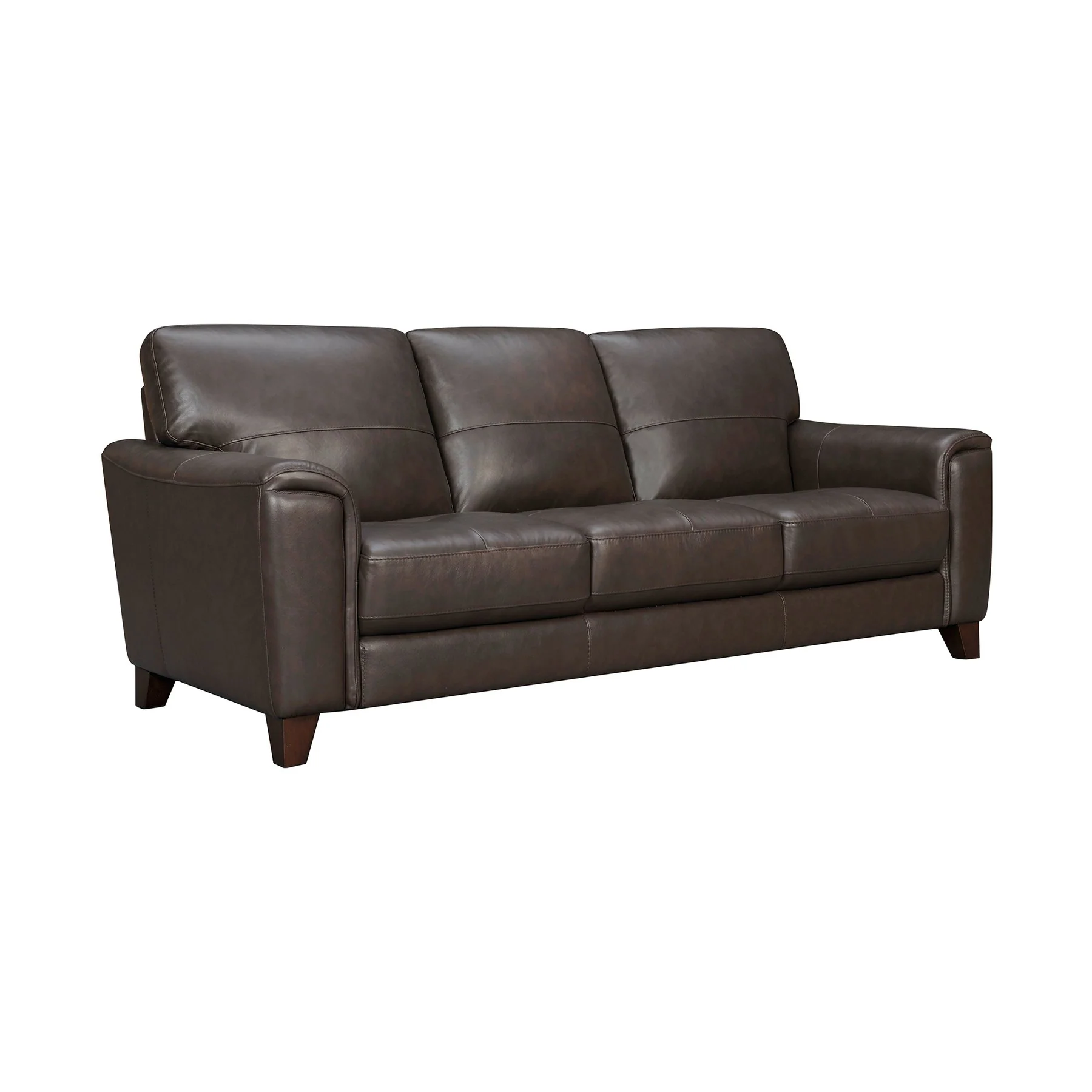 Bergen 87" Espresso Genuine Leather Square Arm Sofa - Image 2