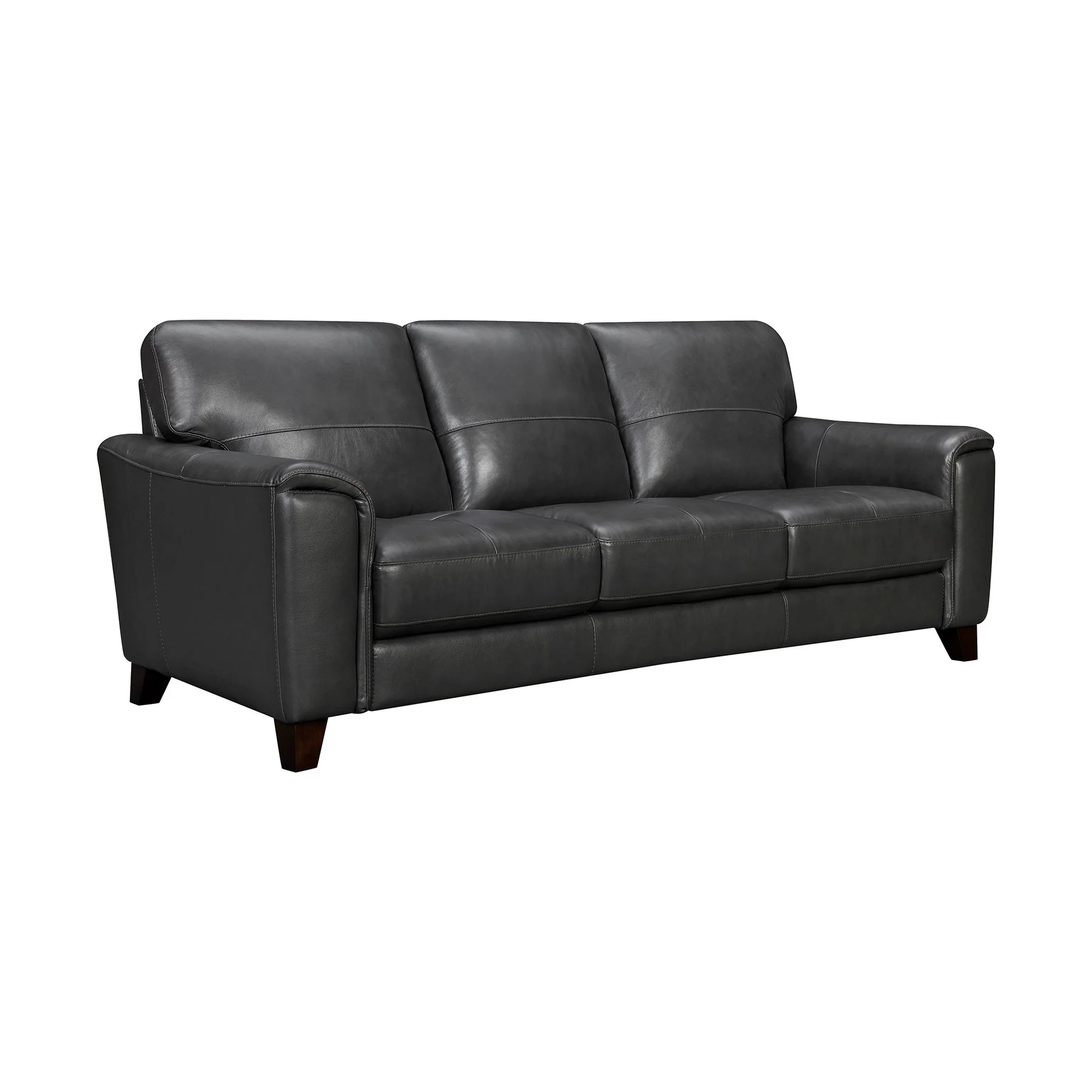 Bergen 87" Pewter Genuine Leather Square Arm Sofa - Image 2