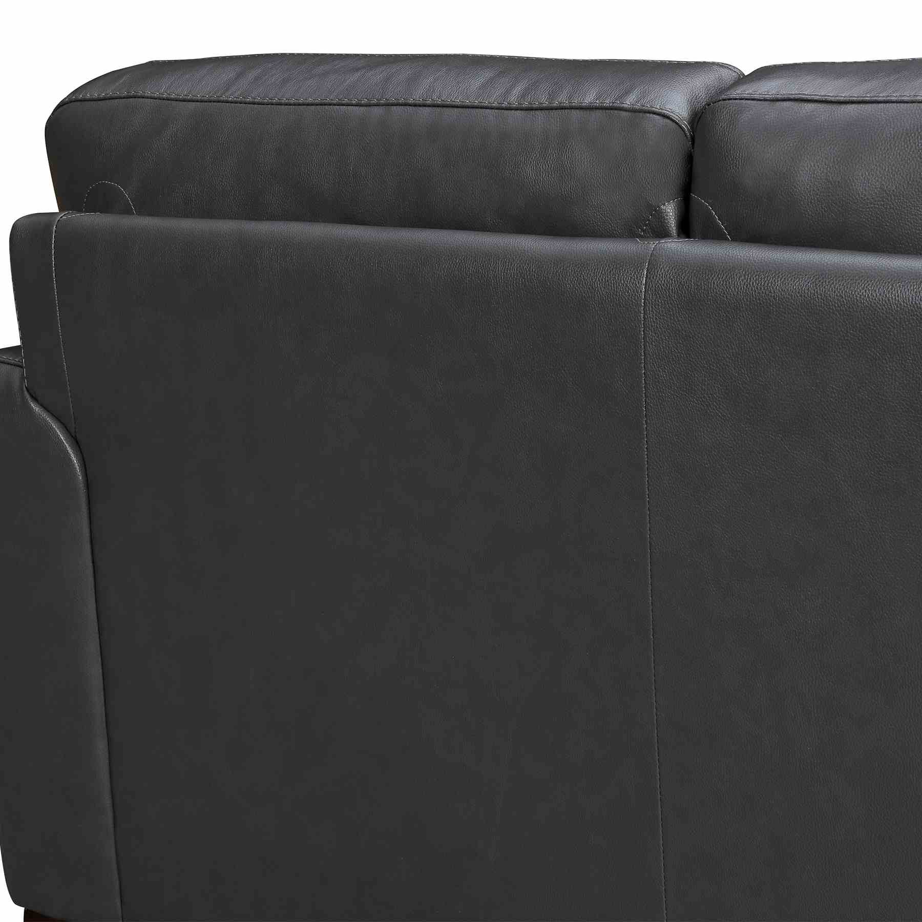 Bergen 87" Pewter Genuine Leather Square Arm Sofa - Image 7