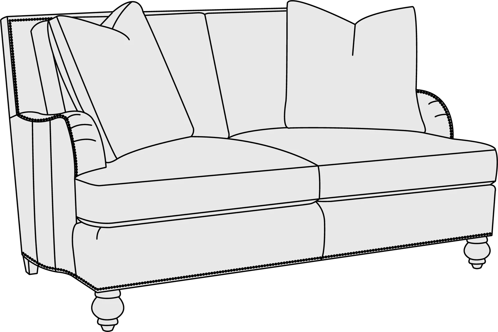 Bernhardt Upholstery Beckford Loveseat in Leather 1445L