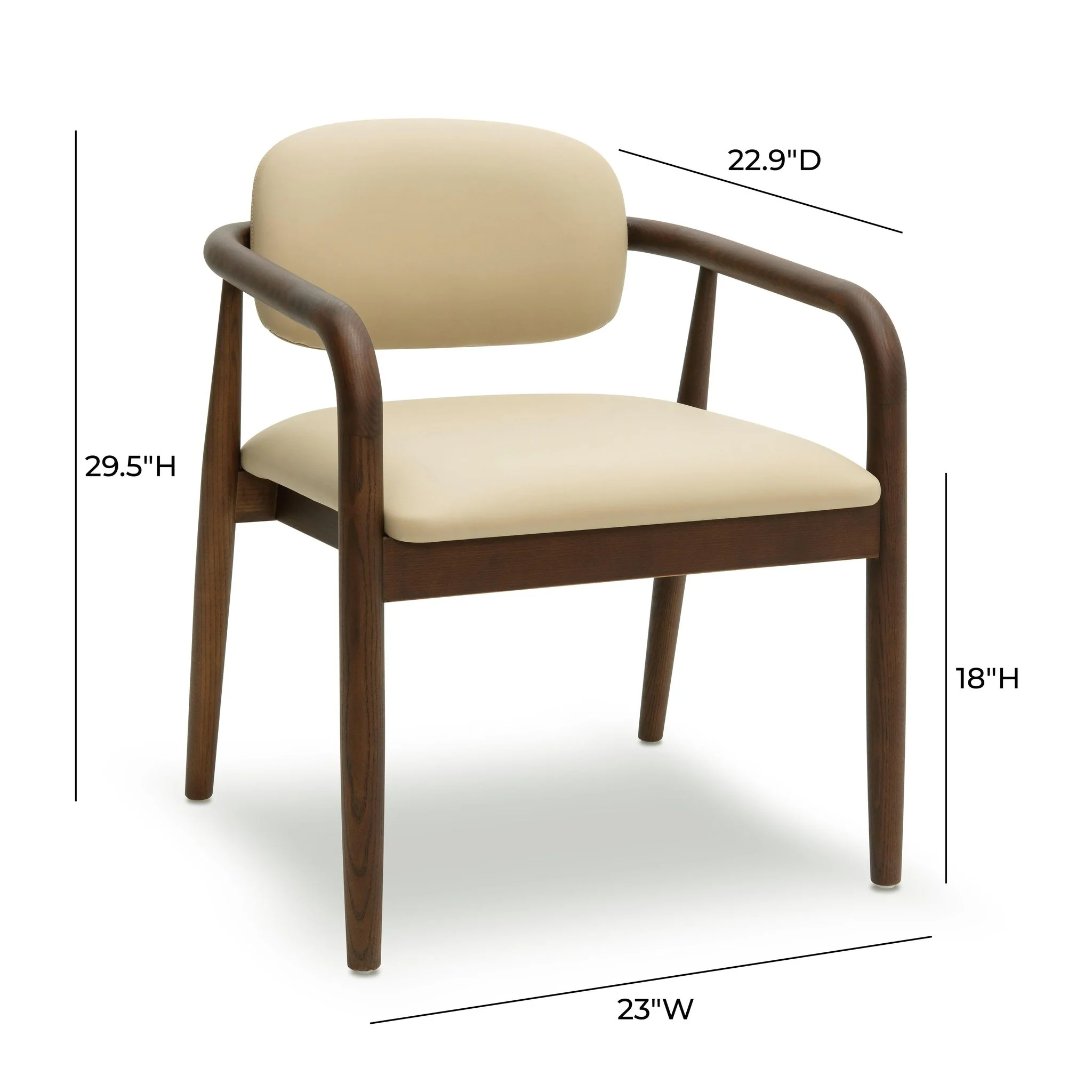 Betsy Taupe Vegan Leather Dining Chair - Image 6