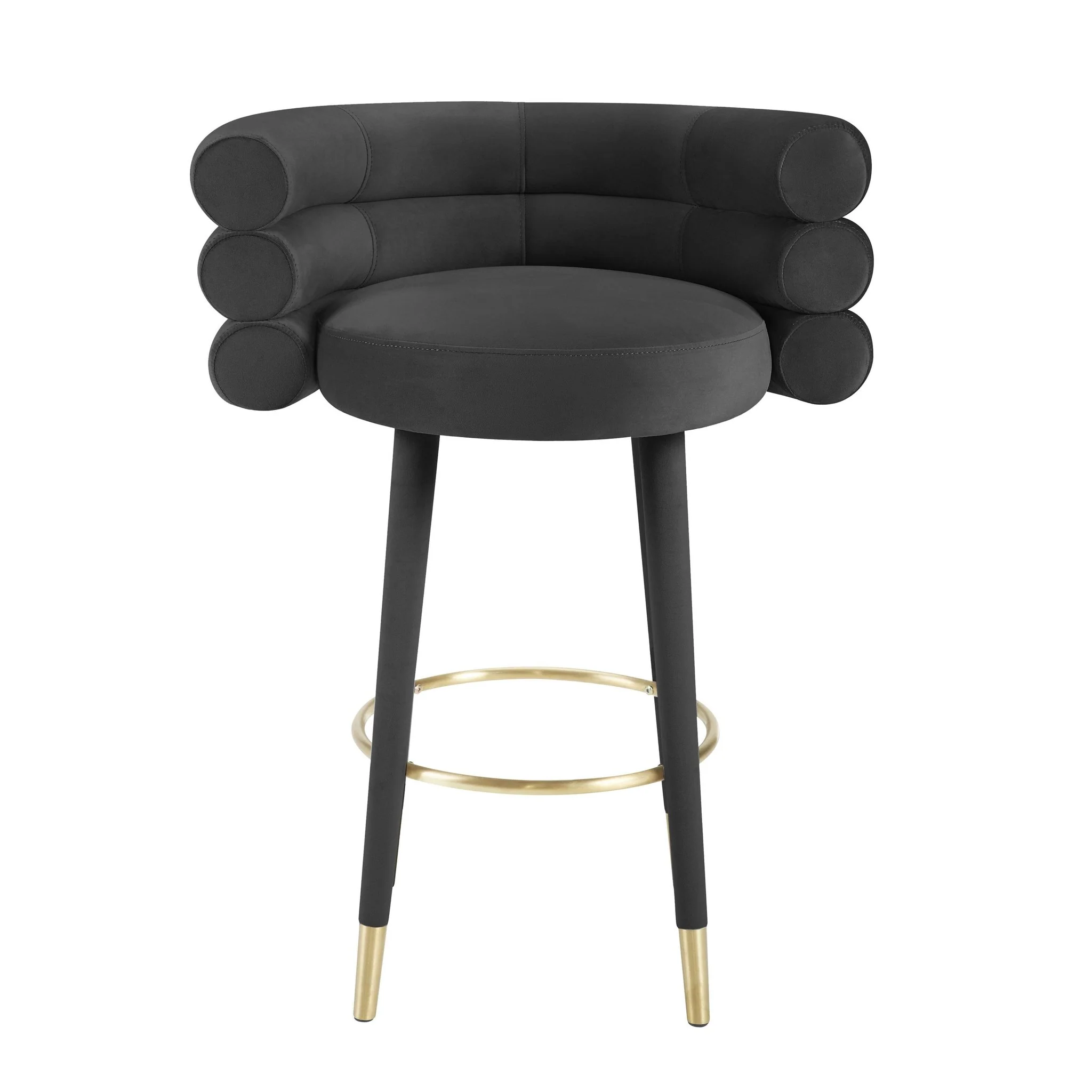 Betty Black Velvet Barstool - Image 3