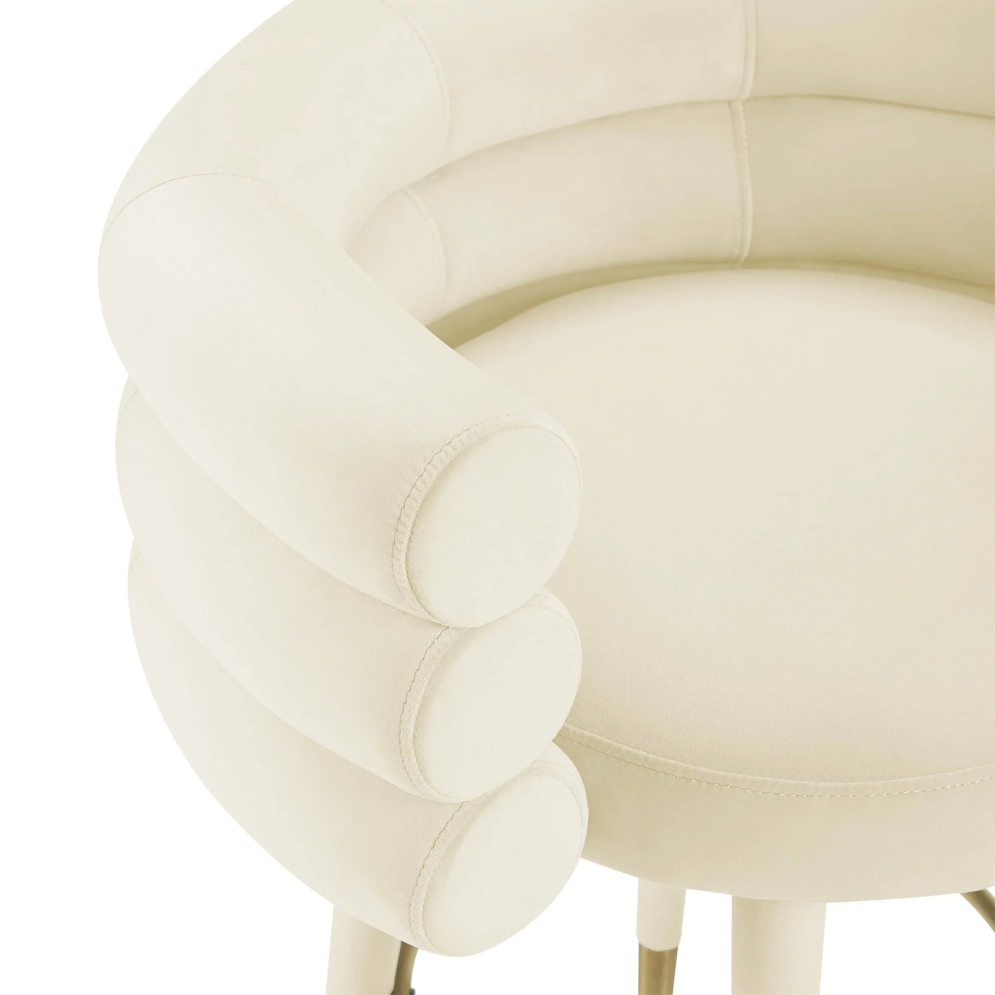 Betty Cream Velvet Barstool - Image 4