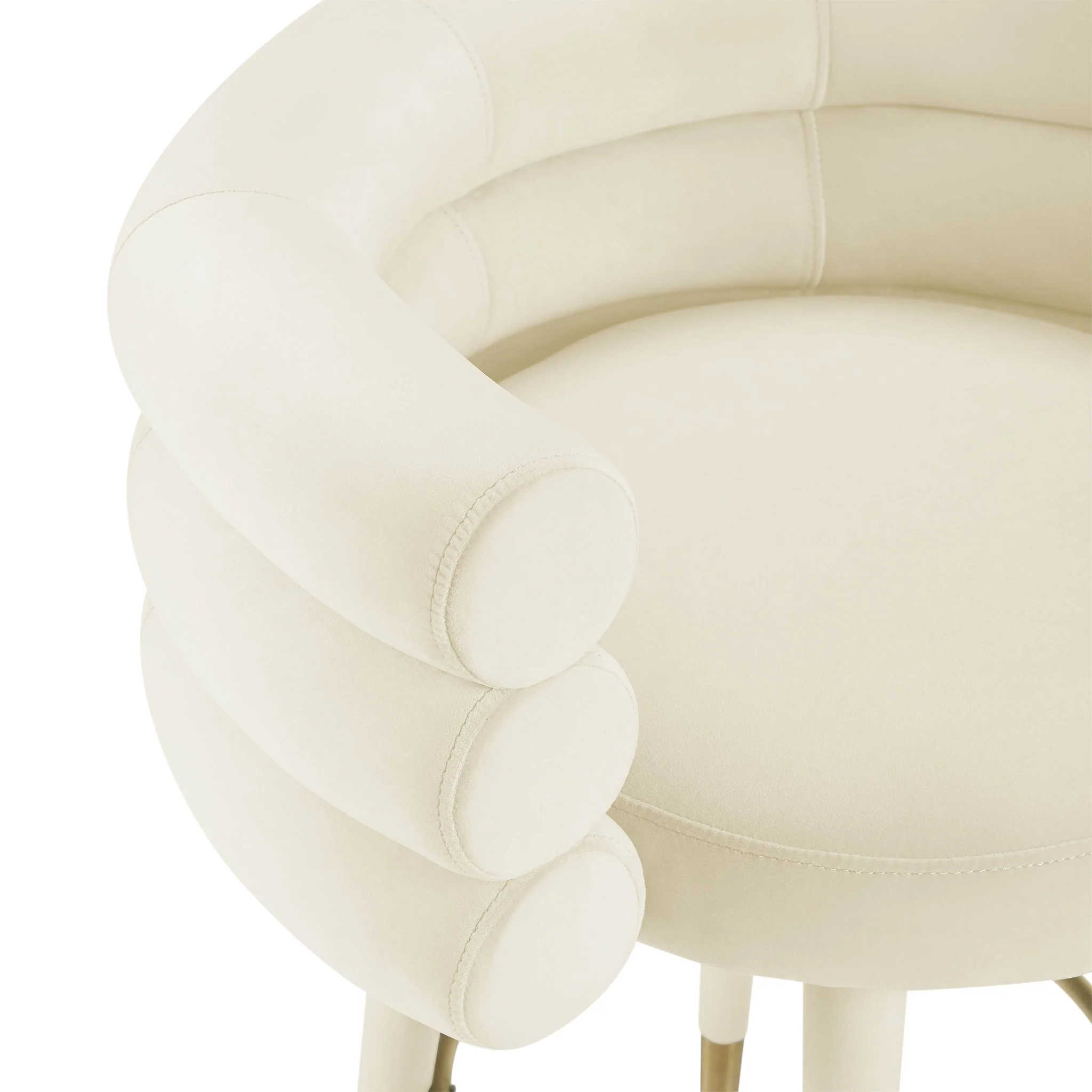Betty Cream Velvet Counter Stool - Image 5