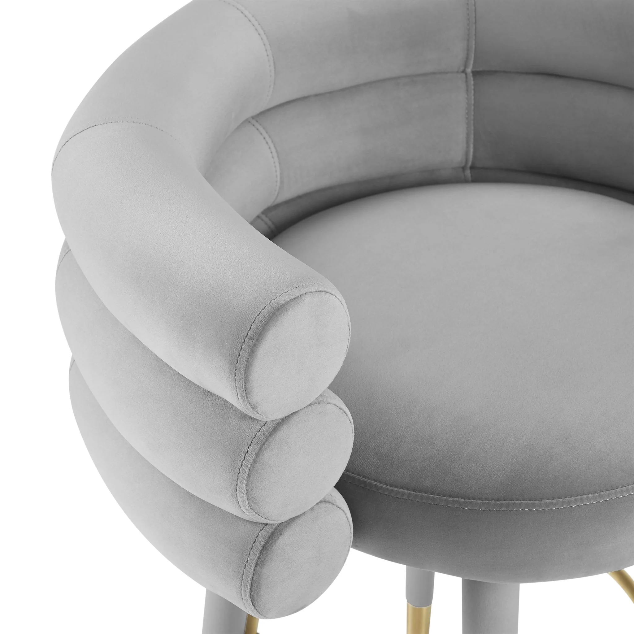 Betty Grey Velvet Barstool - Image 4