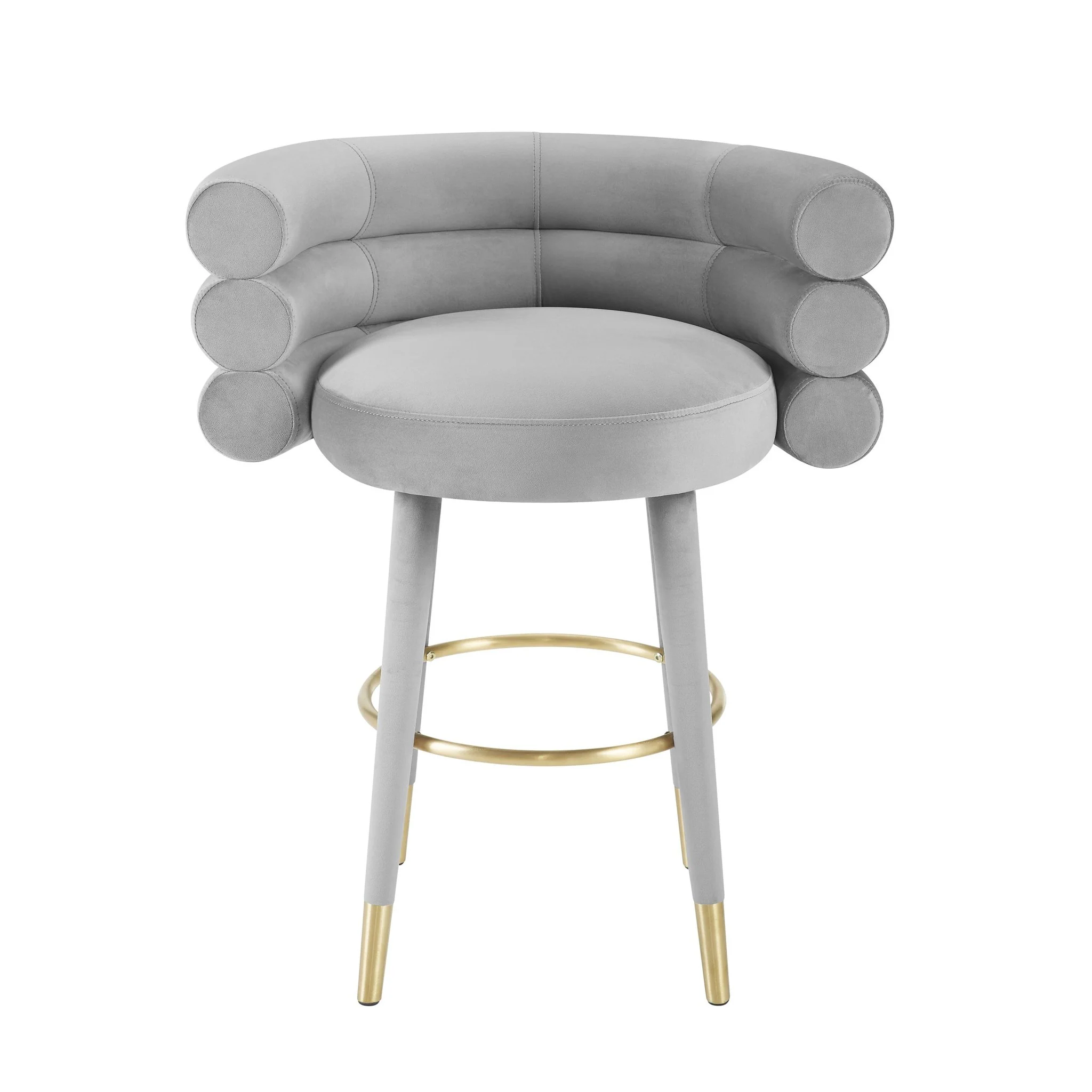 Betty Grey Velvet Counter Stool - Image 3