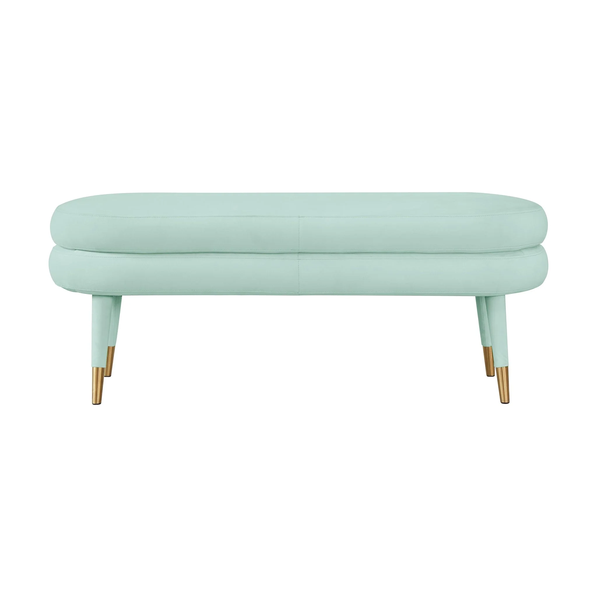 Betty Sea Foam Green Velvet Bench - Image 3