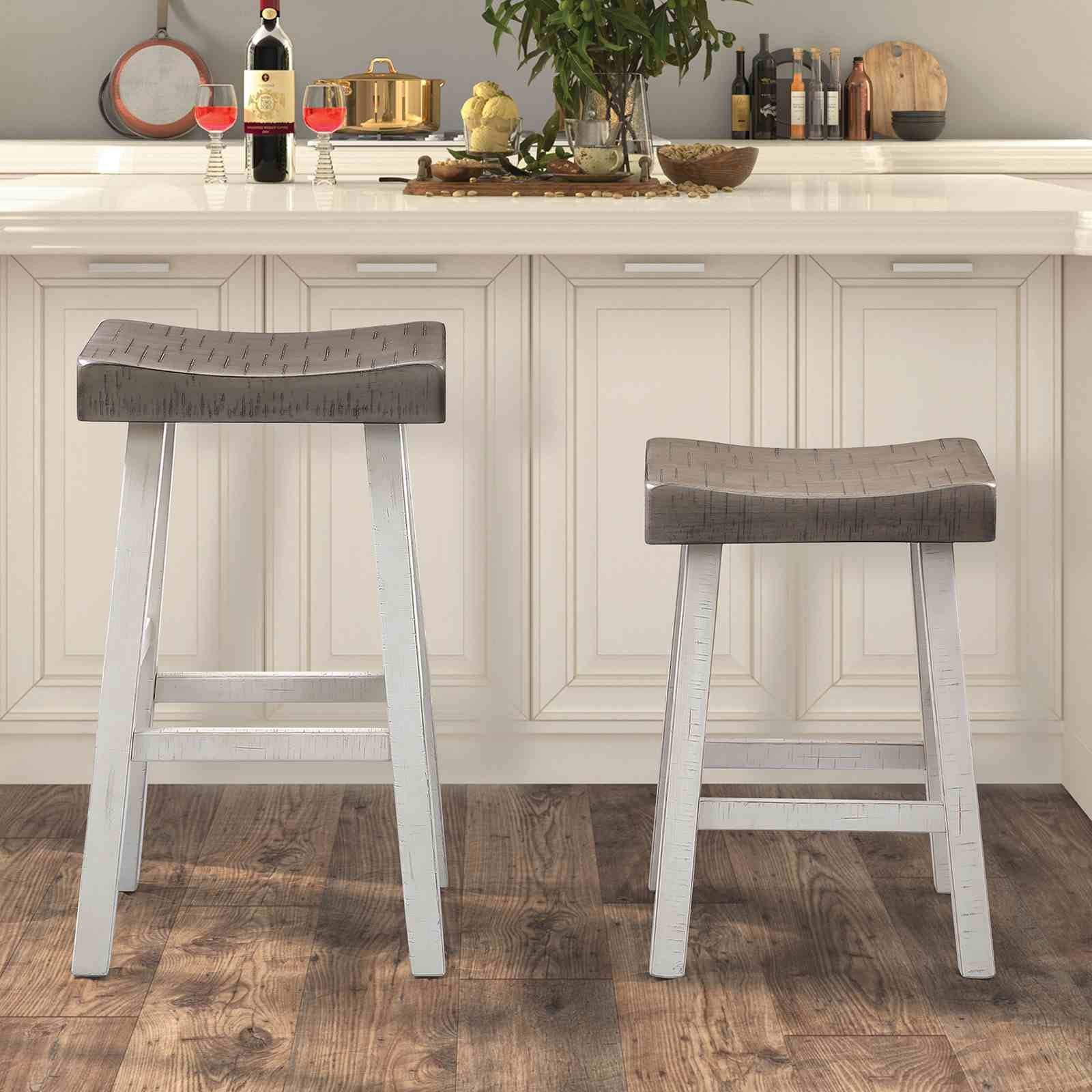 Biasca 24" Stool, (2/CTN), Gray/White - Image 2