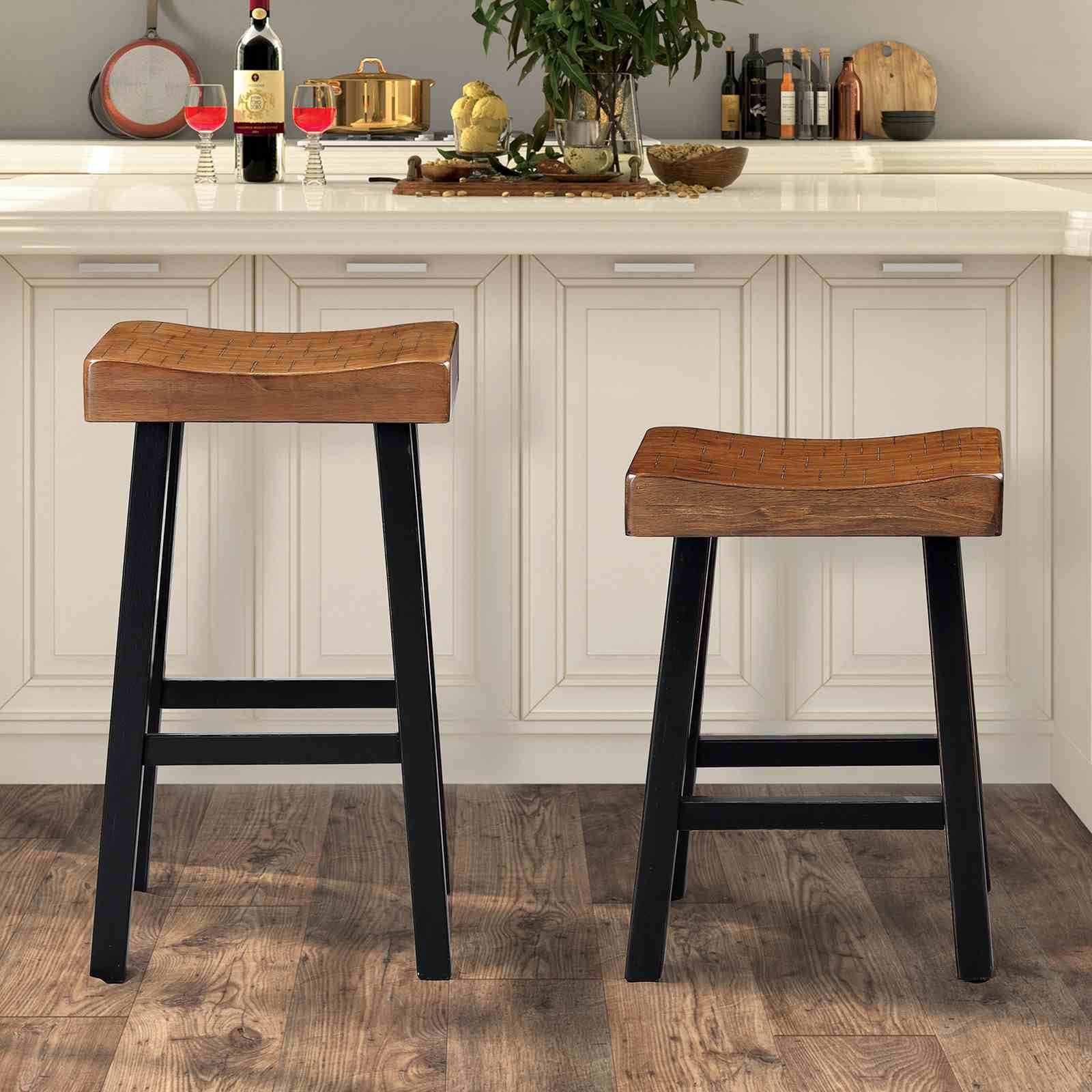 Biasca 24" Stool, (2/CTN), Oak/Black - Image 2