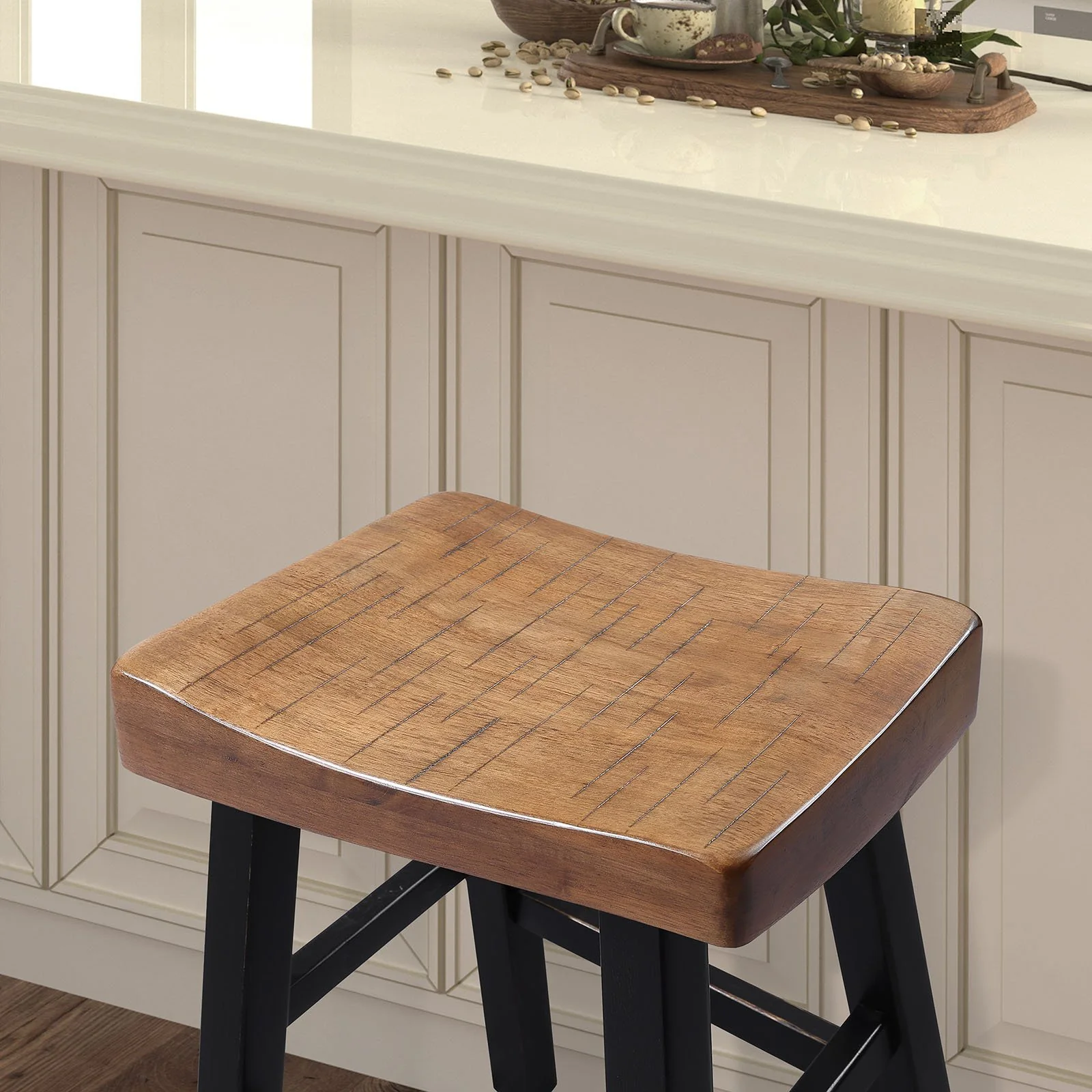 Biasca 24" Stool, (2/CTN), Oak/Black - Image 3