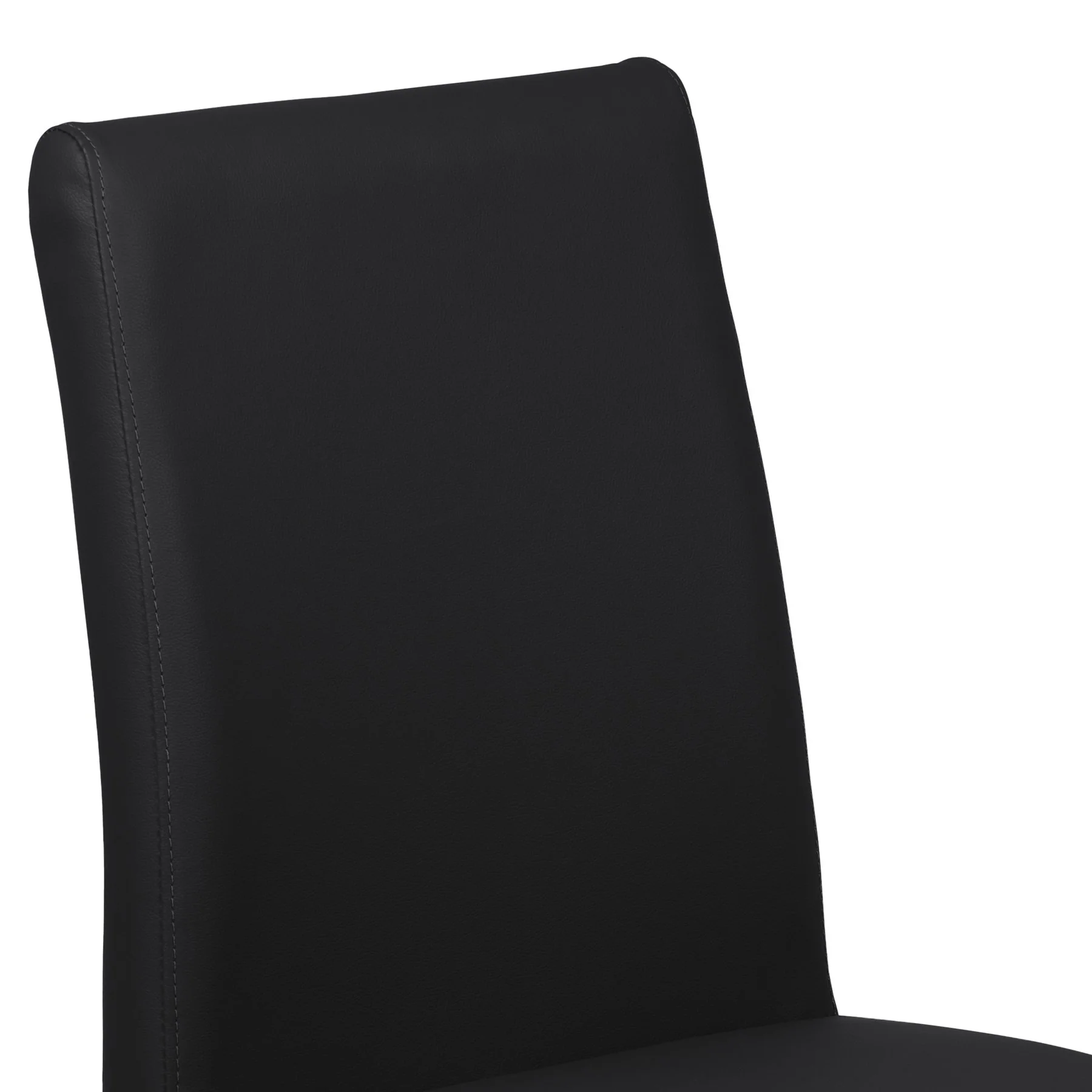 Blanca Contemporary Dining Chair in Black Faux Leather with Brushed Stainless Steel Finish - Set of 2 - Image 4