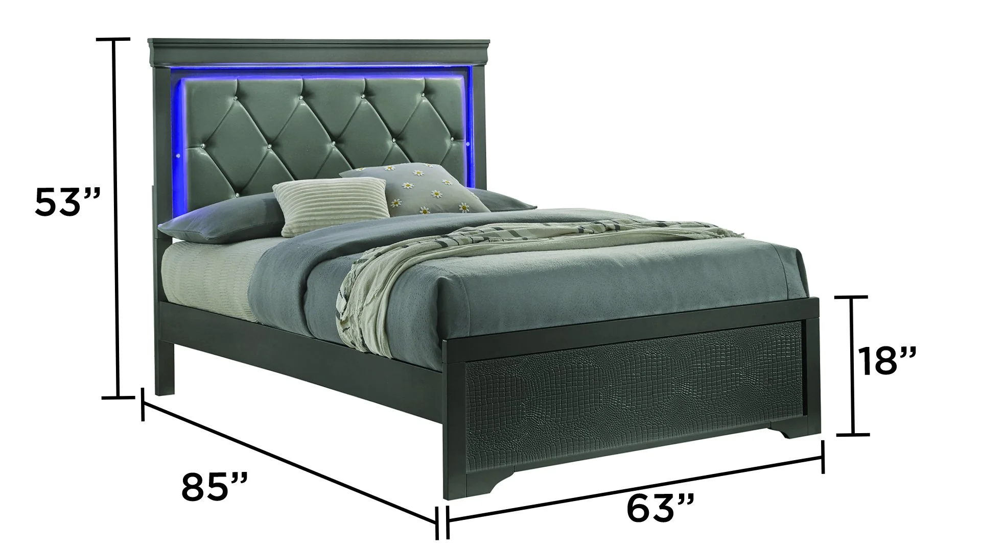 Blaze Queen Bed Gray - Image 5