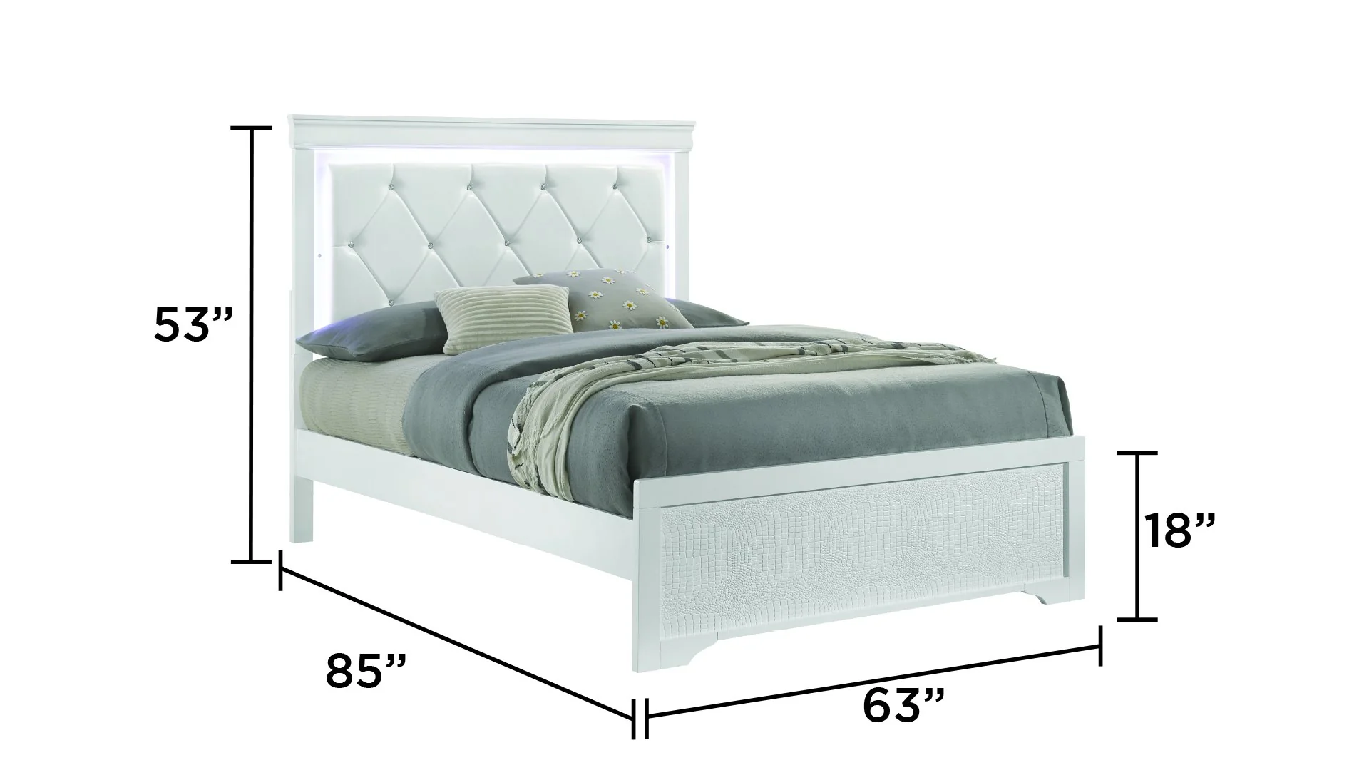 Blaze Queen Bed White - Image 4