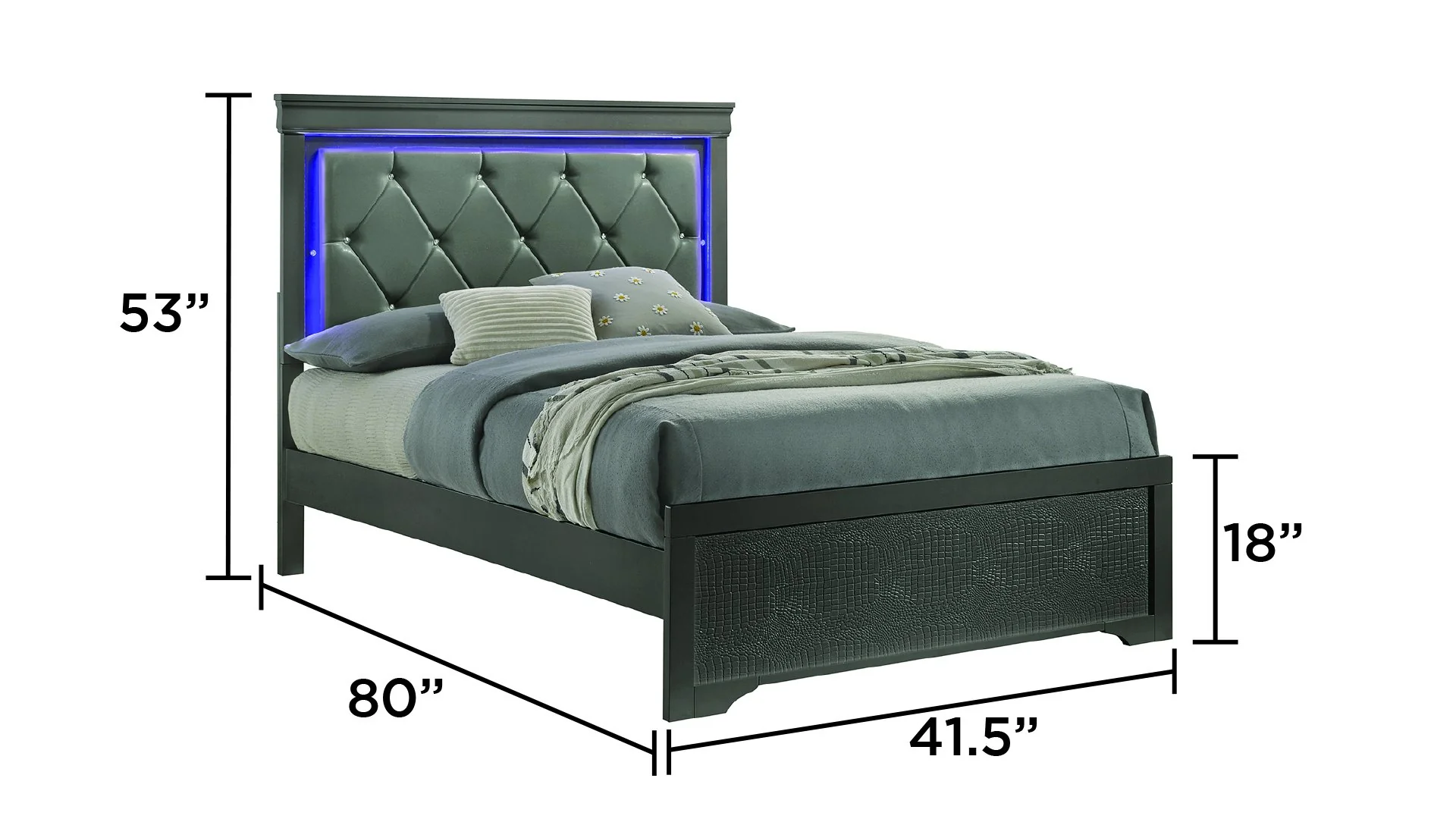 Blaze Twin Bed Gray - Image 5