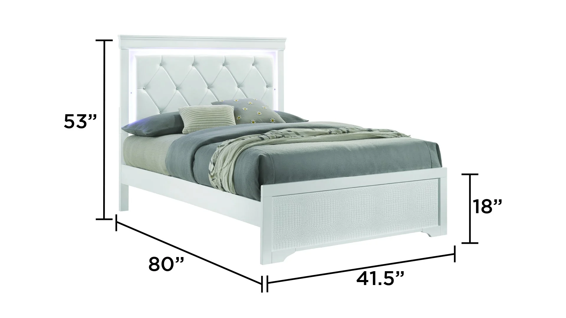 Blaze Twin Bed White - Image 5
