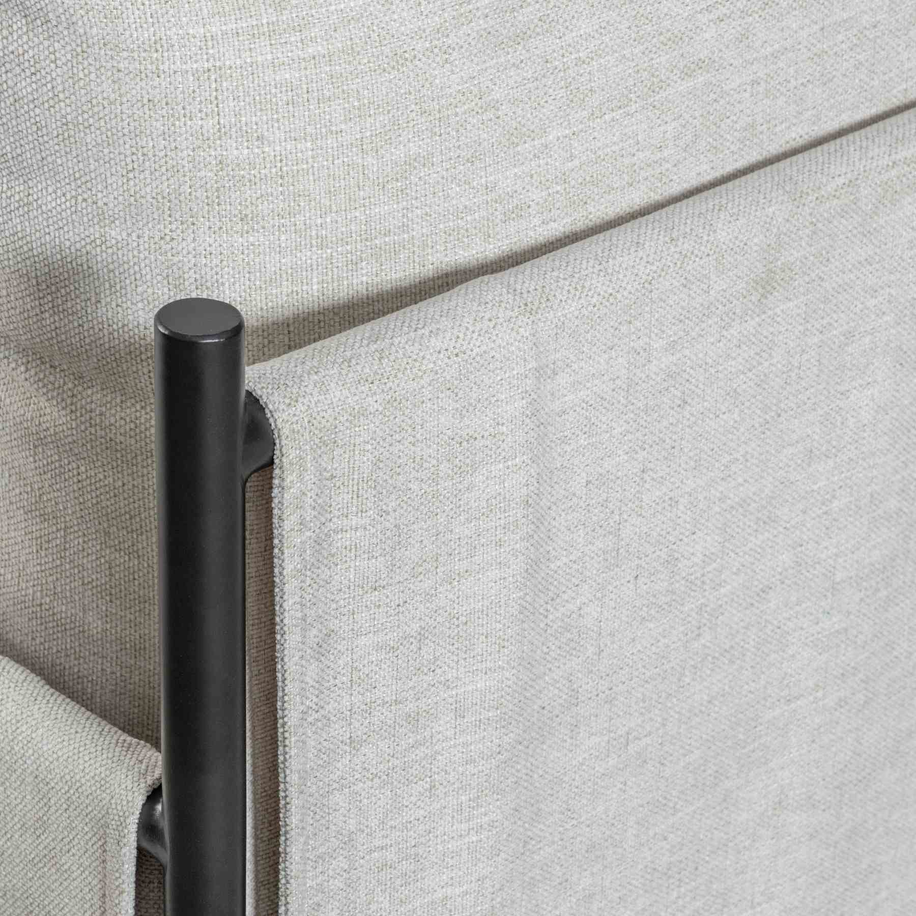 Bloom Accent Chair in Soft Oat Fabric  with Black Finish - Image 7