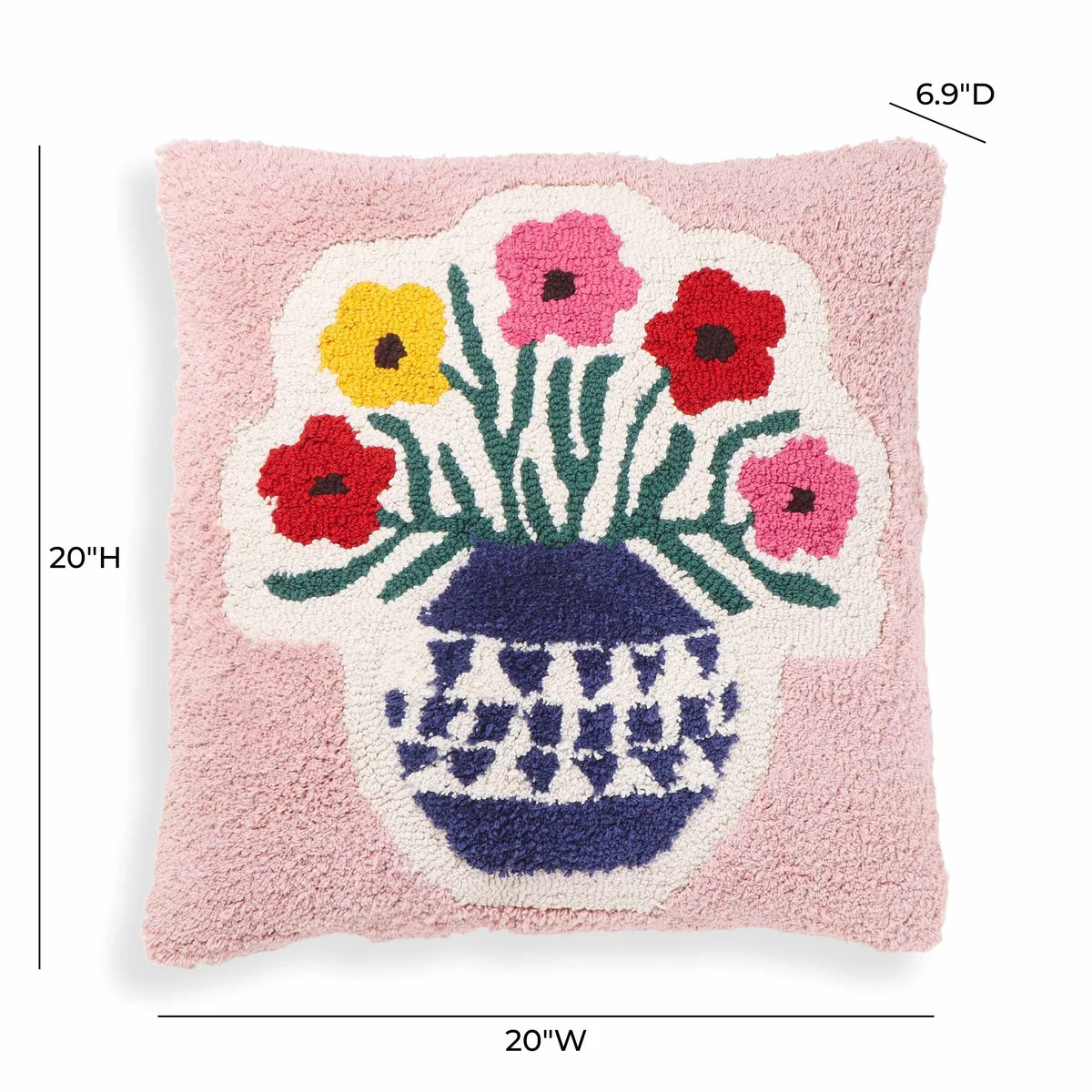 Blossom Tufted Cotton 20 inch Square Accent Pillow - Image 13