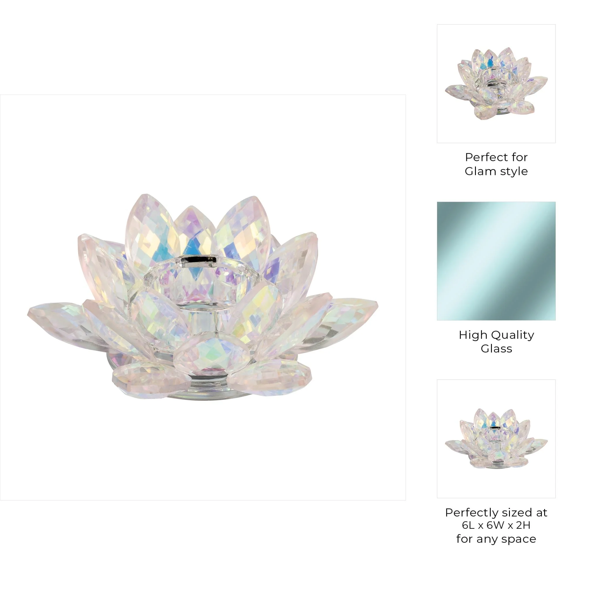 Blush Crystal Lotus Votive Holder 6 - Image 7
