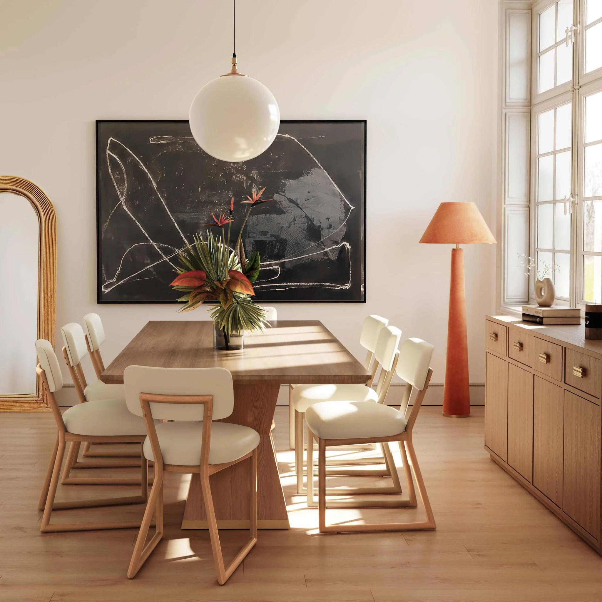 Bobbie Cream Vegan Leather Dining Chair - Image 2