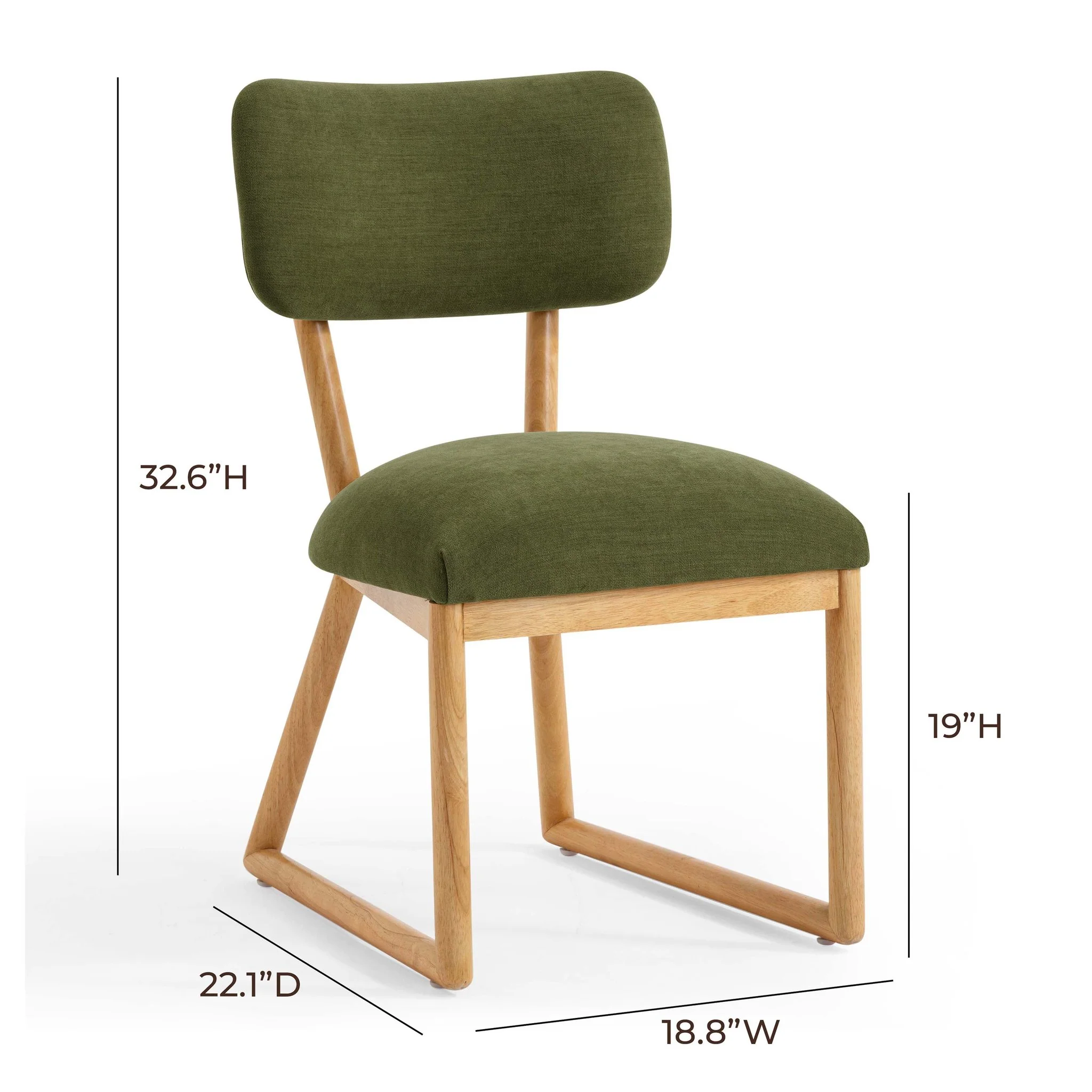 Bobbie Green Performance Upcycled Fabric Dining Chair - Image 8