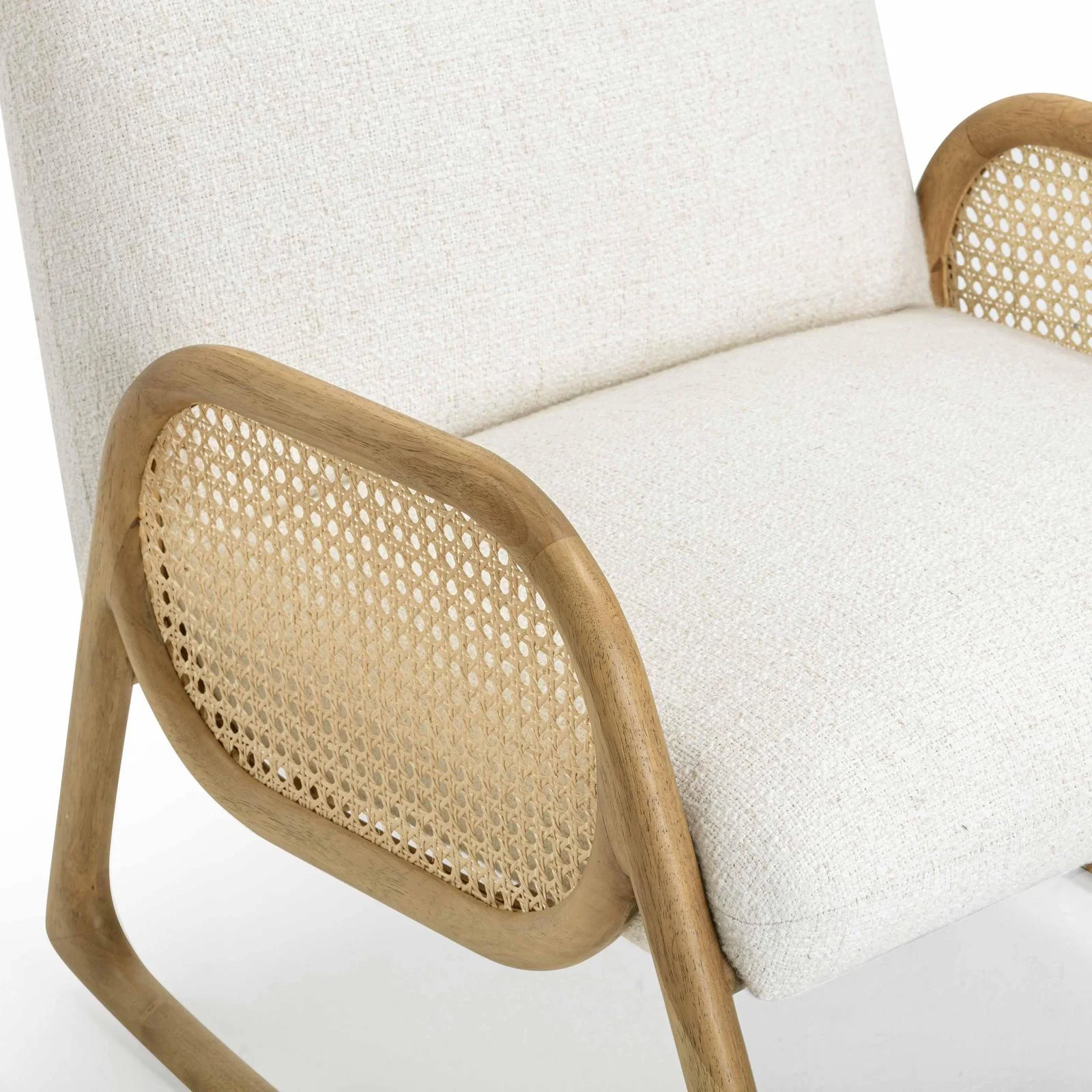 Bonney Cream Performance Fabric Rocking Chair - Image 6