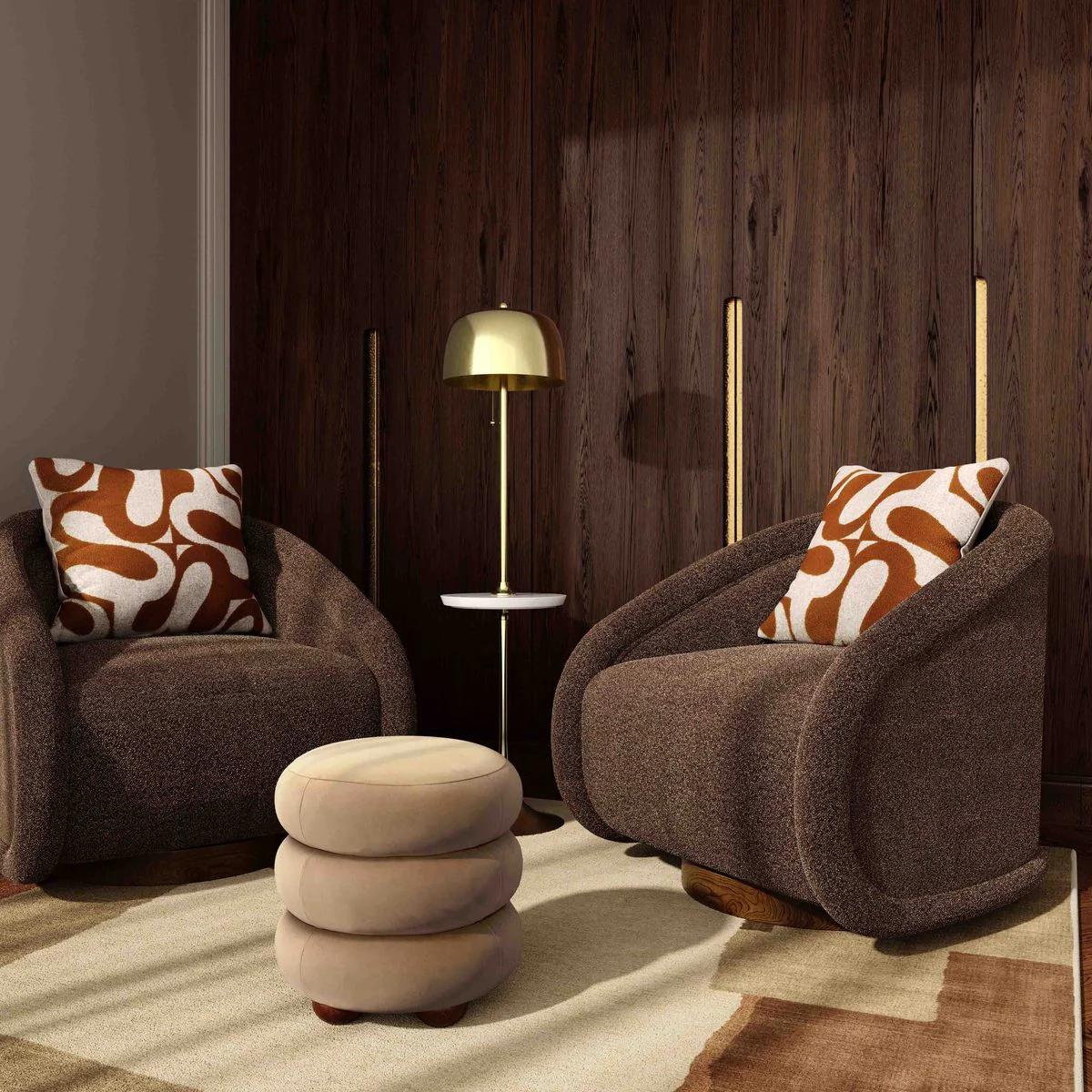 Bonney Rust Orange Boucle Accent Cushion - Image 4