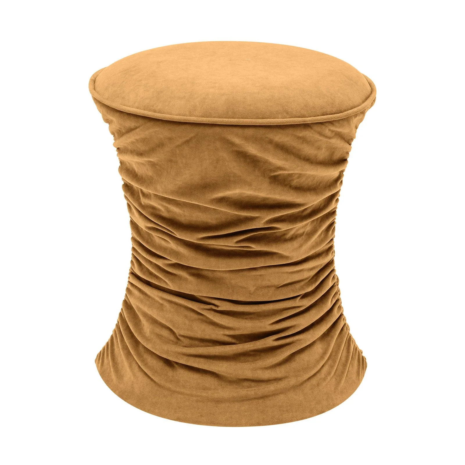Bounce Dark Terracotta Ruched Velvet Adjustable Ottoman - Image 4