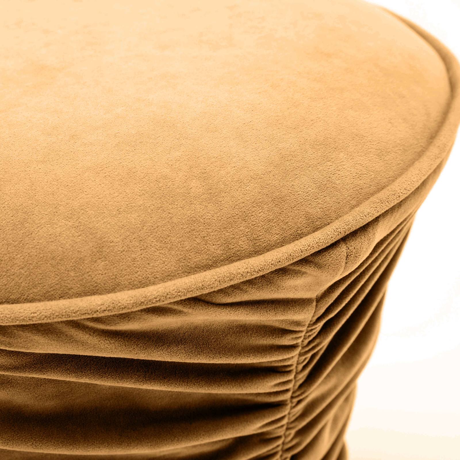 Bounce Dark Terracotta Ruched Velvet Adjustable Ottoman - Image 5