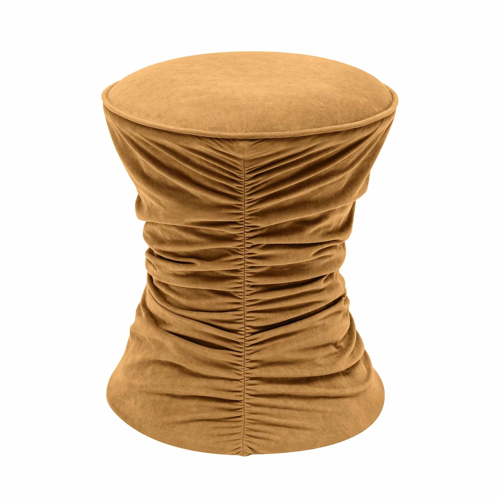 Bounce Dark Terracotta Ruched Velvet Adjustable Ottoman - Image 6