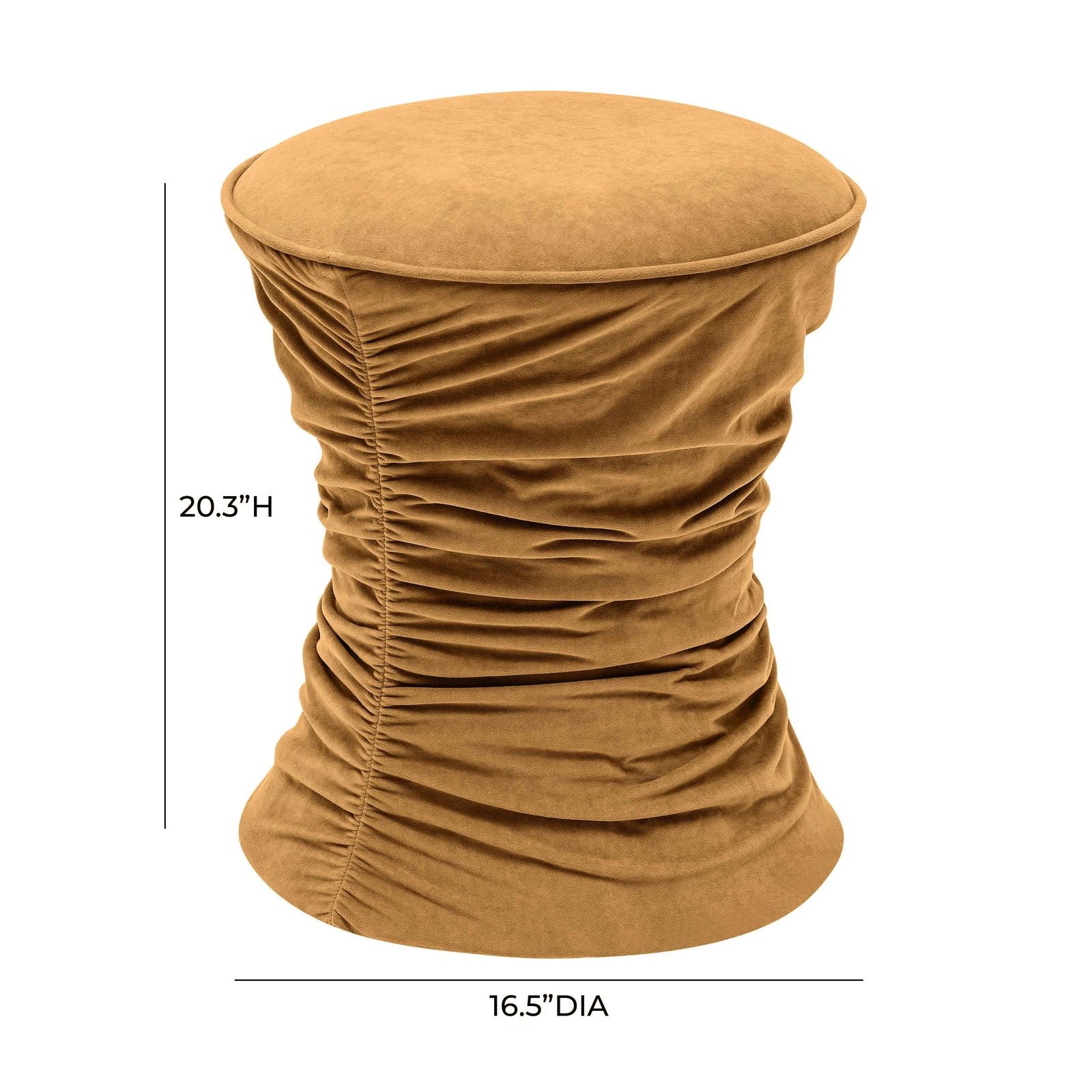 Bounce Dark Terracotta Ruched Velvet Adjustable Ottoman - Image 8