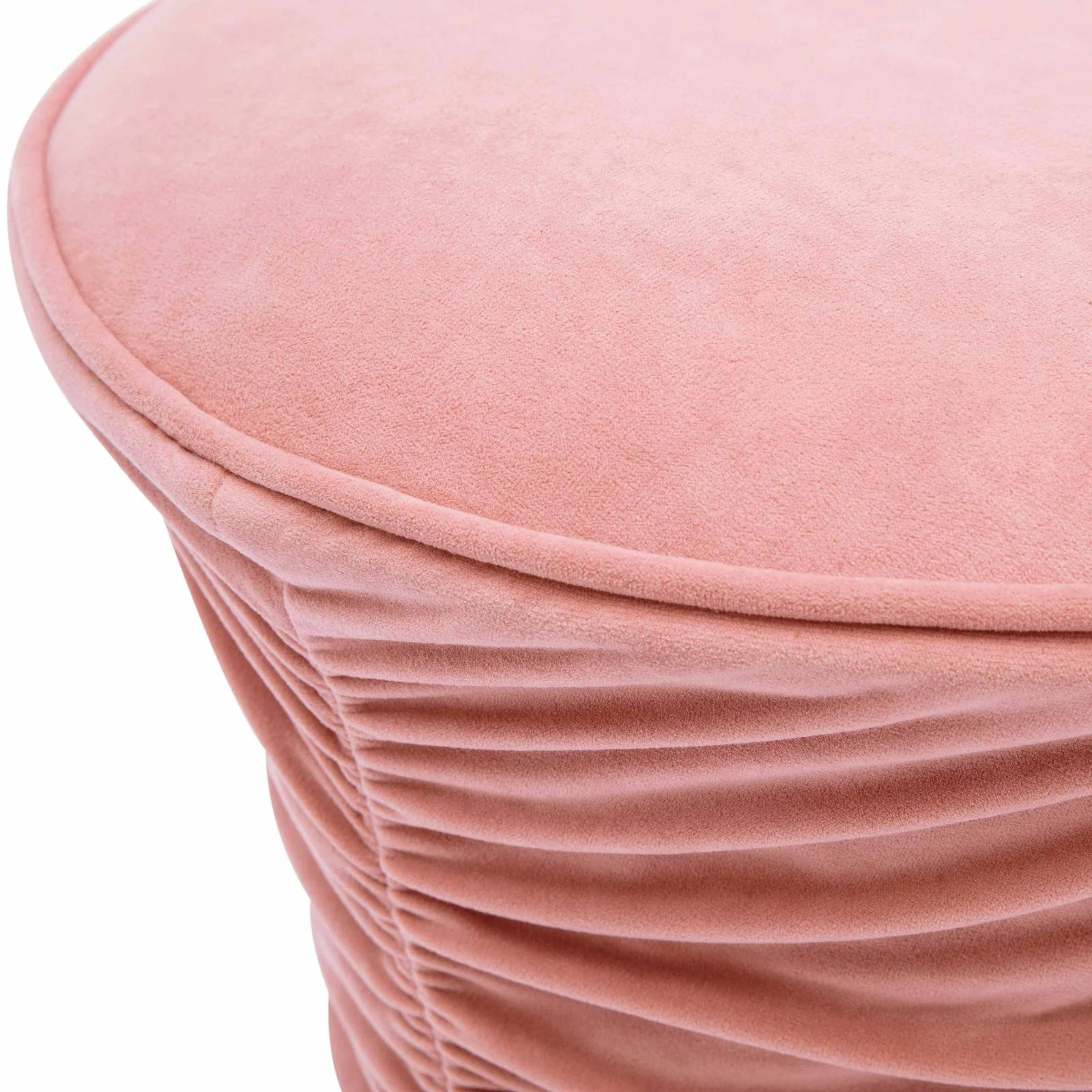 Bounce Rose Pink Ruched Velvet Adjustable Ottoman - Image 4