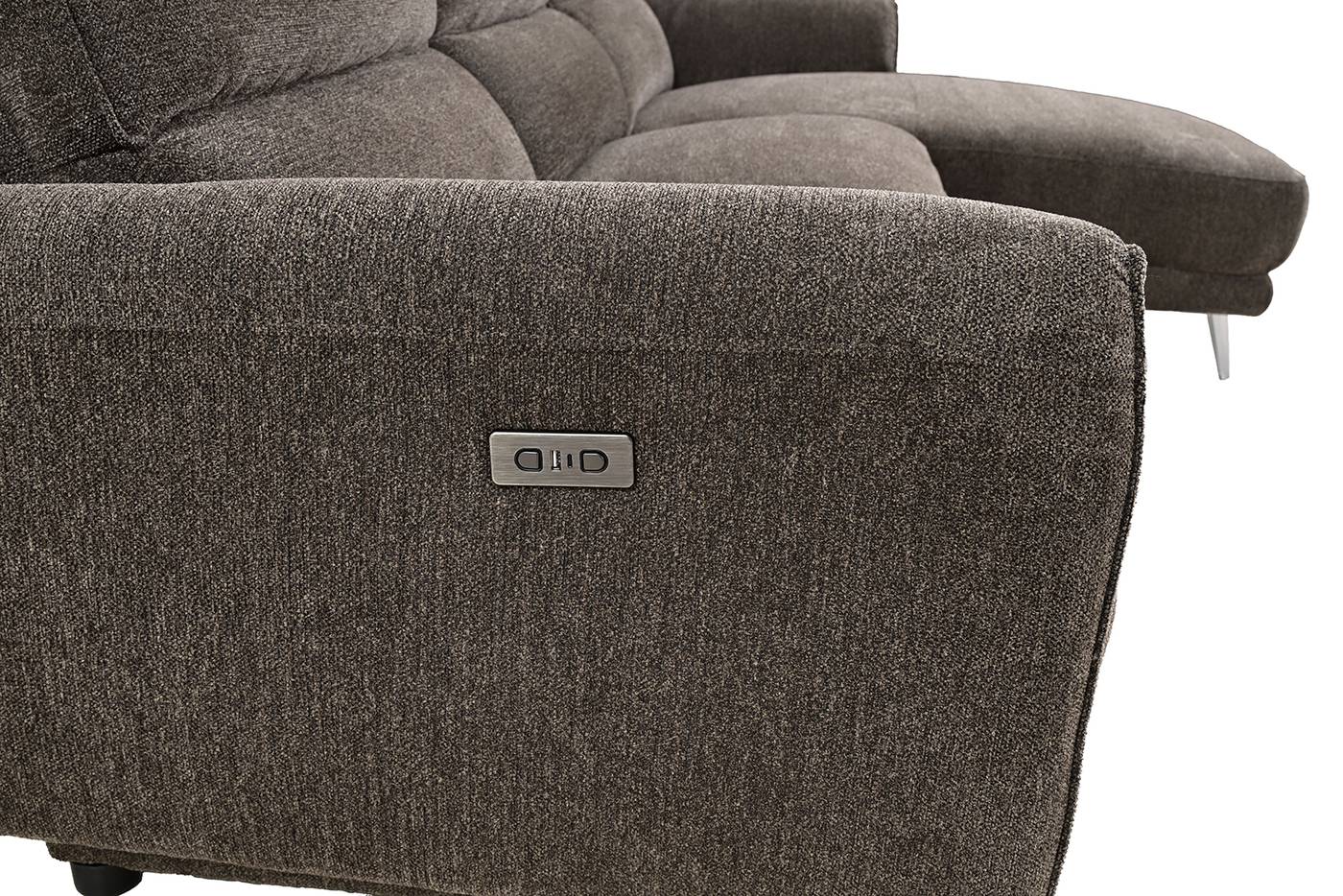 Brande Power Sectional, Right Chaise, Brown - Image 4