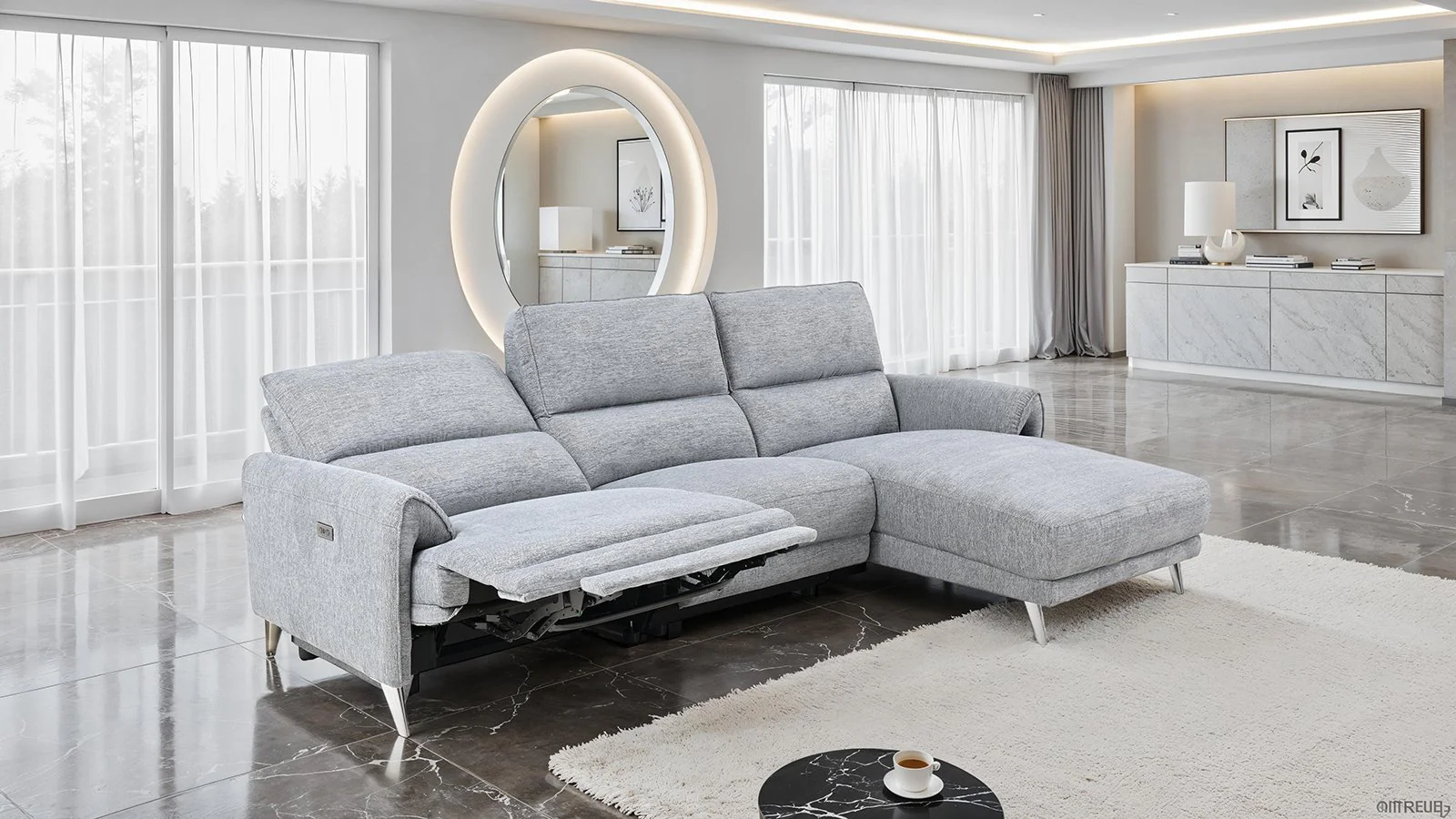 Brande Power Sectional, Right Chaise, Gray - Image 2