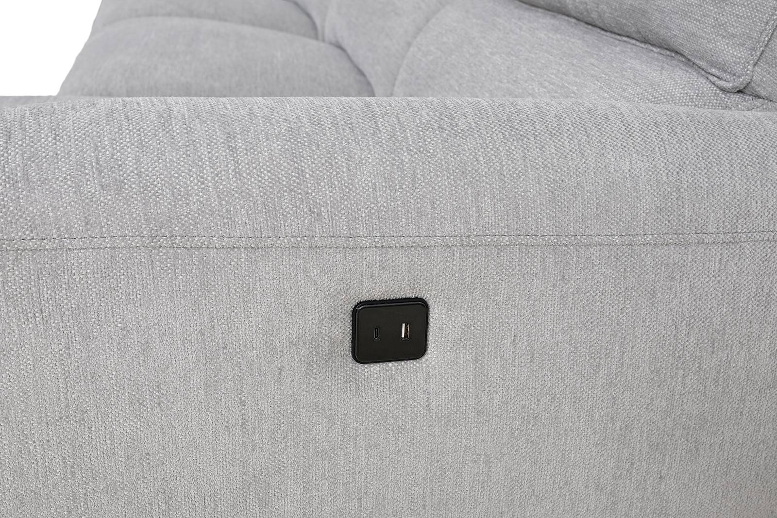 Brande Power Sectional, Right Chaise, Light Gray - Image 4